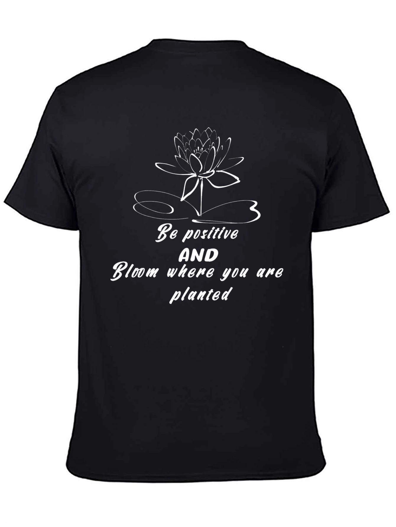 Positive Bloom Black T-Shirt - Inspirational Graphic Tee