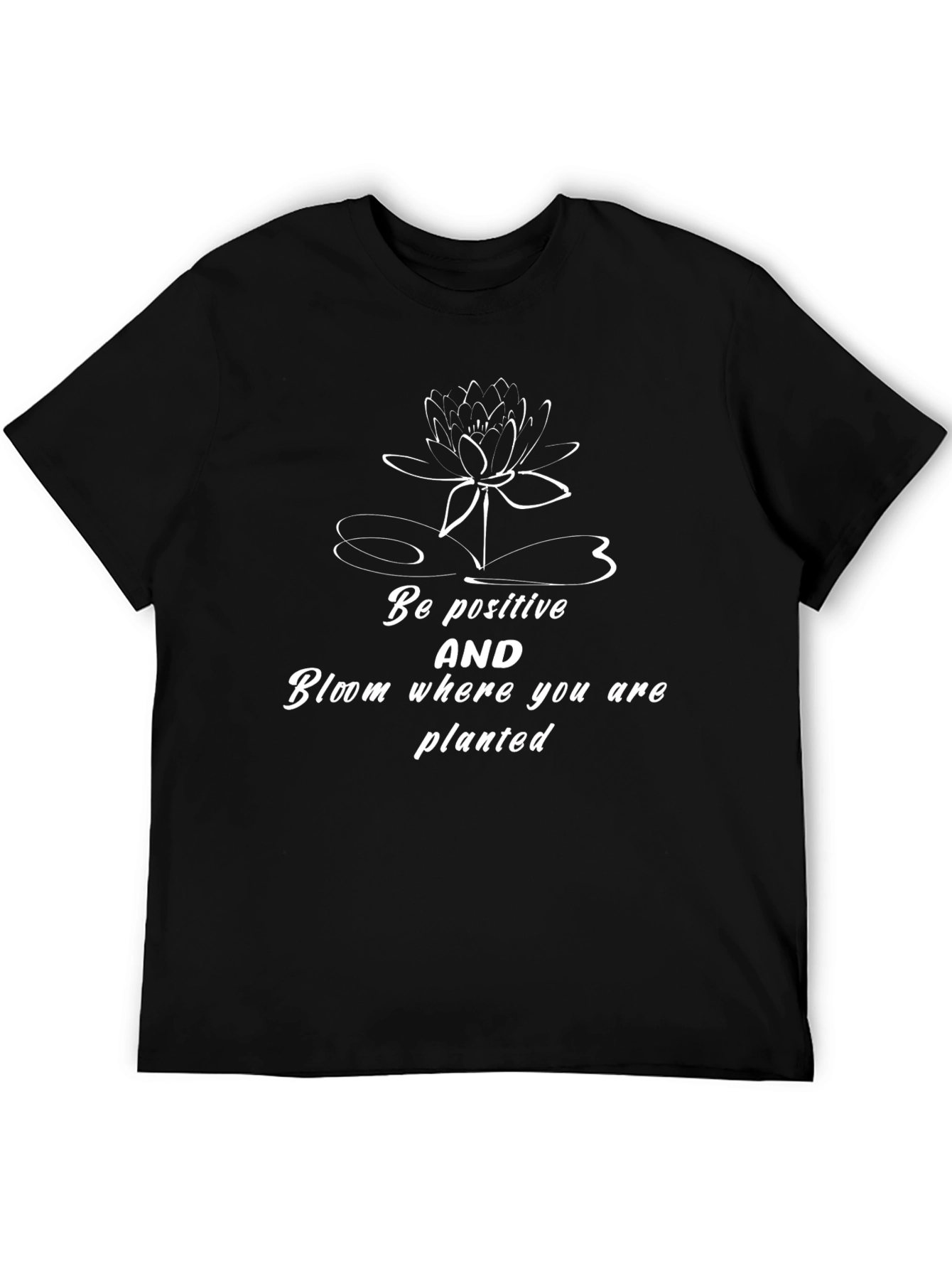 Positive Bloom Black T-Shirt - Inspirational Graphic Tee