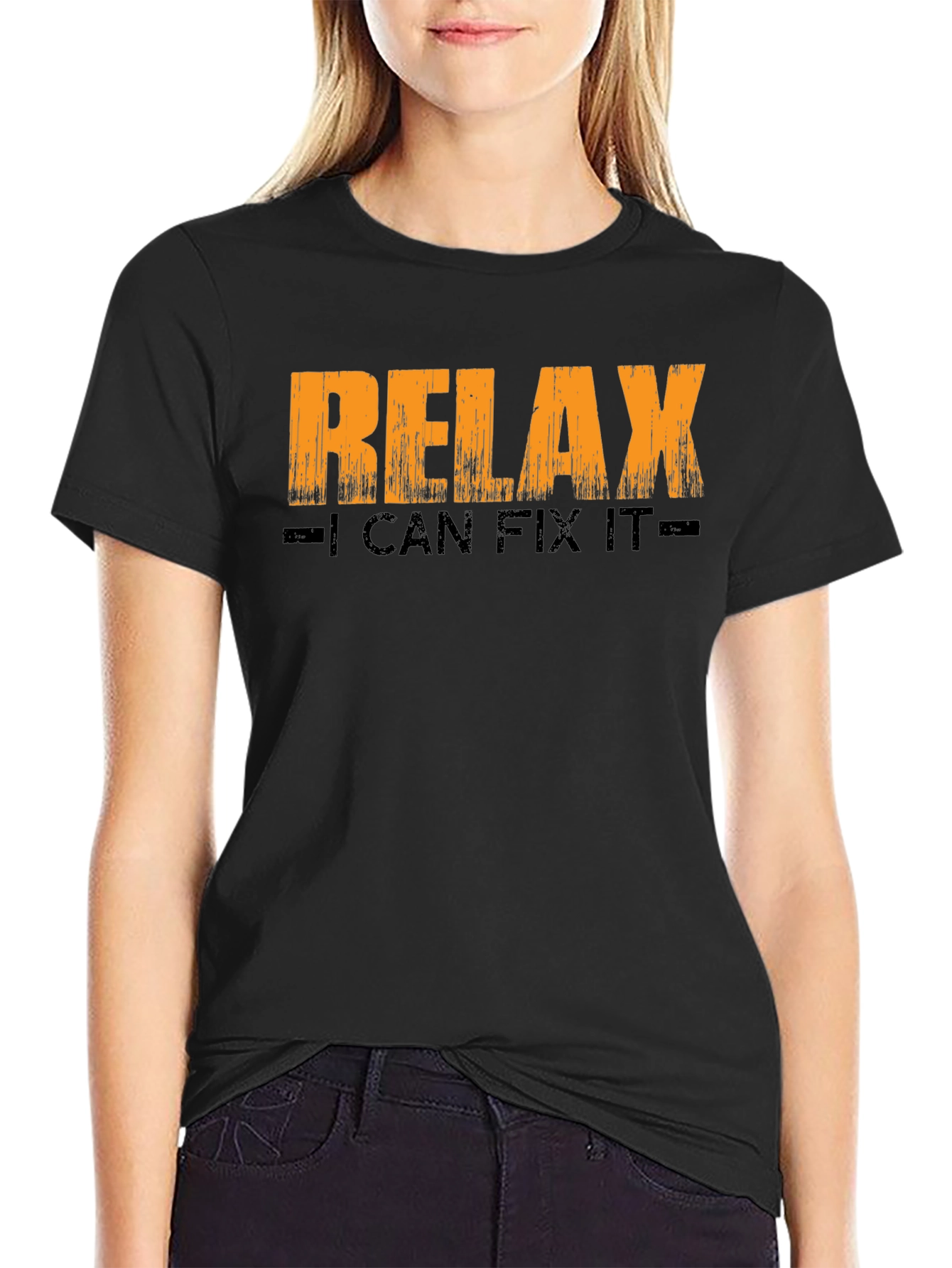 Relax I Can Fix It Graphic T-Shirt - Black