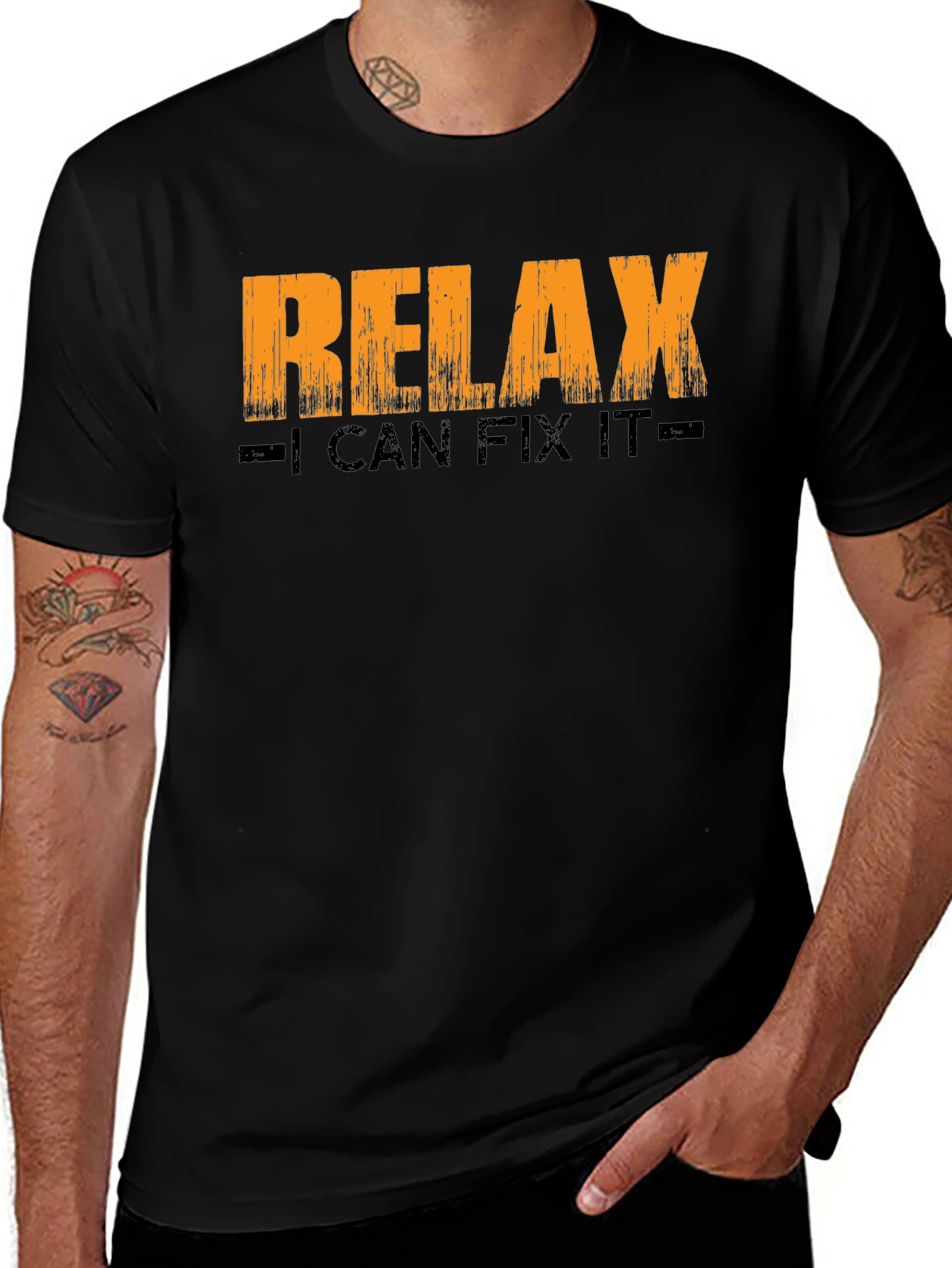 Relax I Can Fix It Graphic T-Shirt - Black