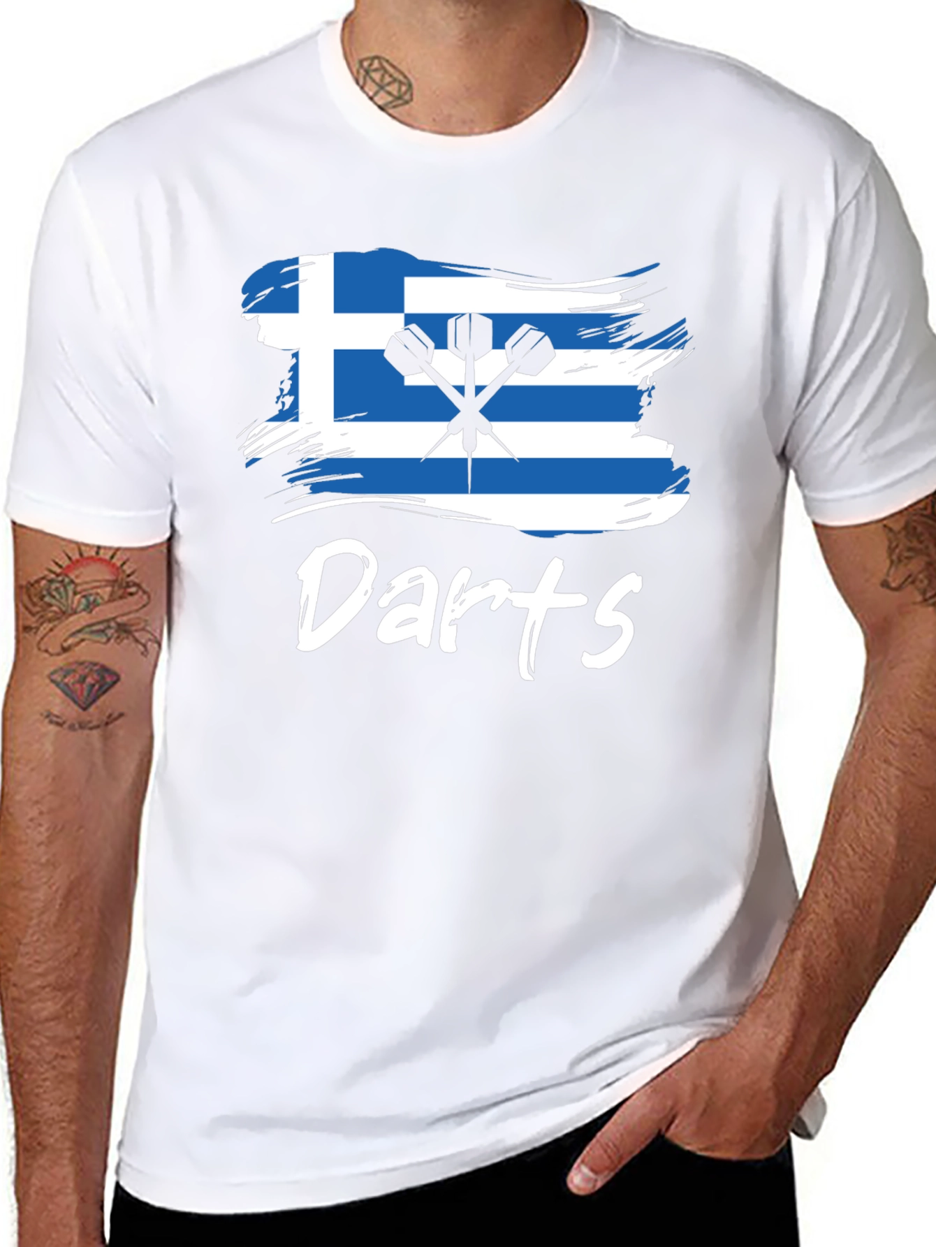 Greece Flag Darts T-Shirt