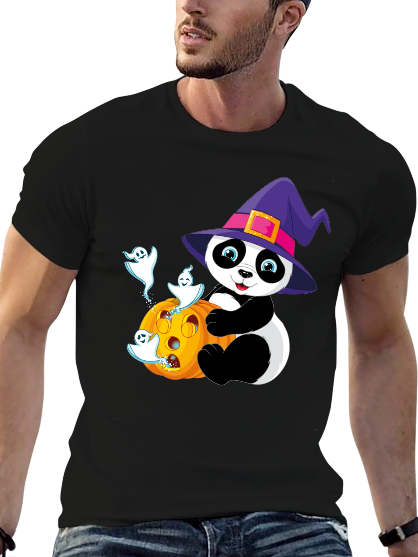 Halloween Panda T-Shirt - Spooky Cute Design
