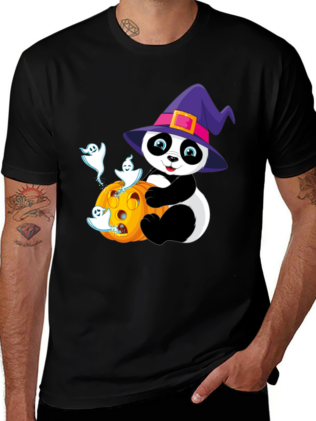 Halloween Panda T-Shirt - Spooky Cute Design