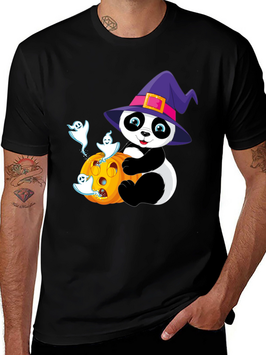 Halloween Panda T-Shirt - Spooky Cute Design
