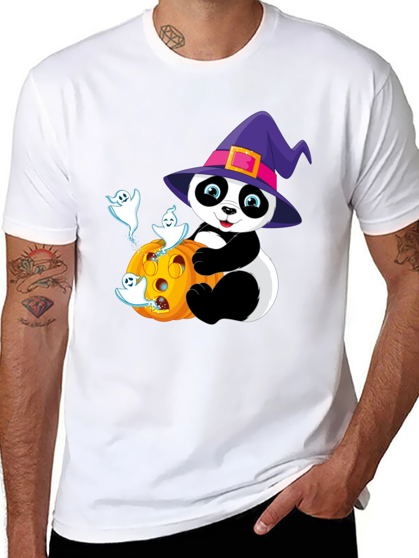 Halloween Panda T-Shirt - Spooky Cute Design