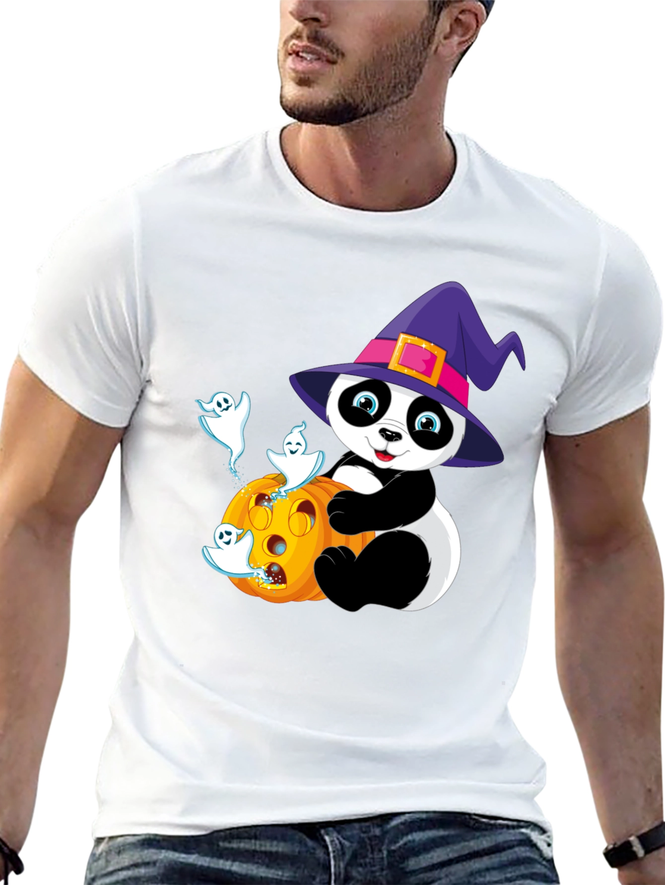Halloween Panda T-Shirt - Spooky Cute Design