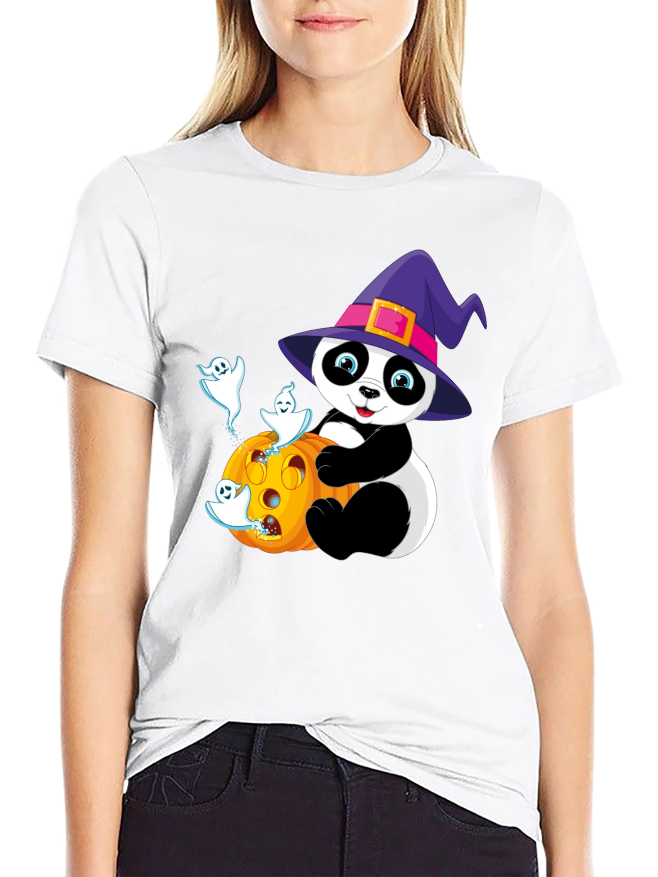 Halloween Panda T-Shirt - Spooky Cute Design