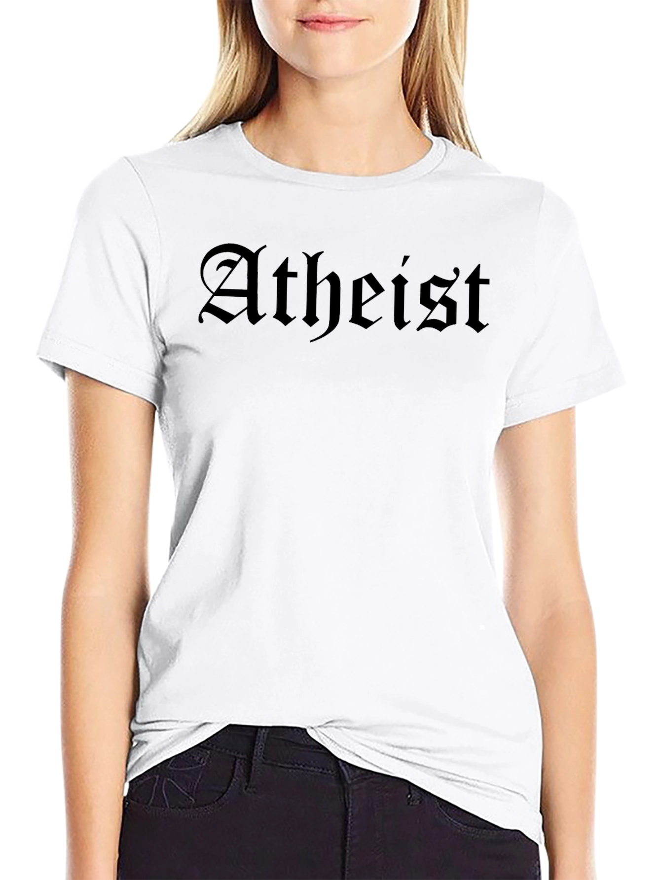Atheist Black Gothic Font T-Shirt - Express Your Beliefs