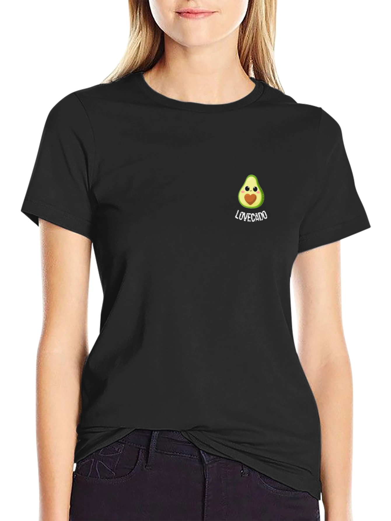 Lovecado Black T-Shirt - Avocado Heart Graphic