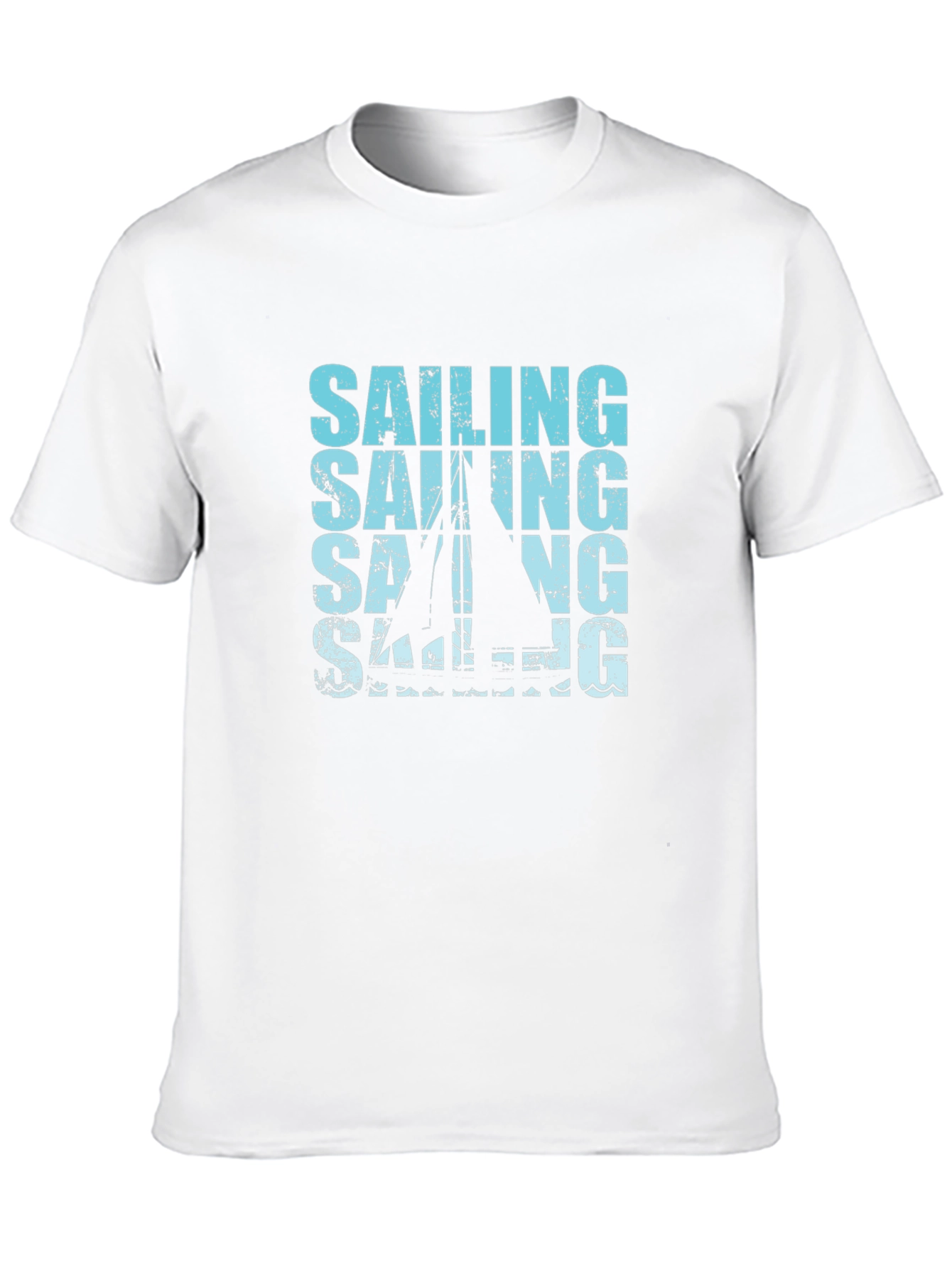 Sailing Graphic Print Black T-Shirt