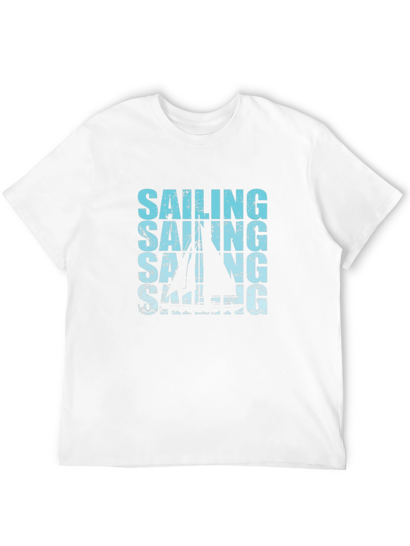 Sailing Graphic Print Black T-Shirt
