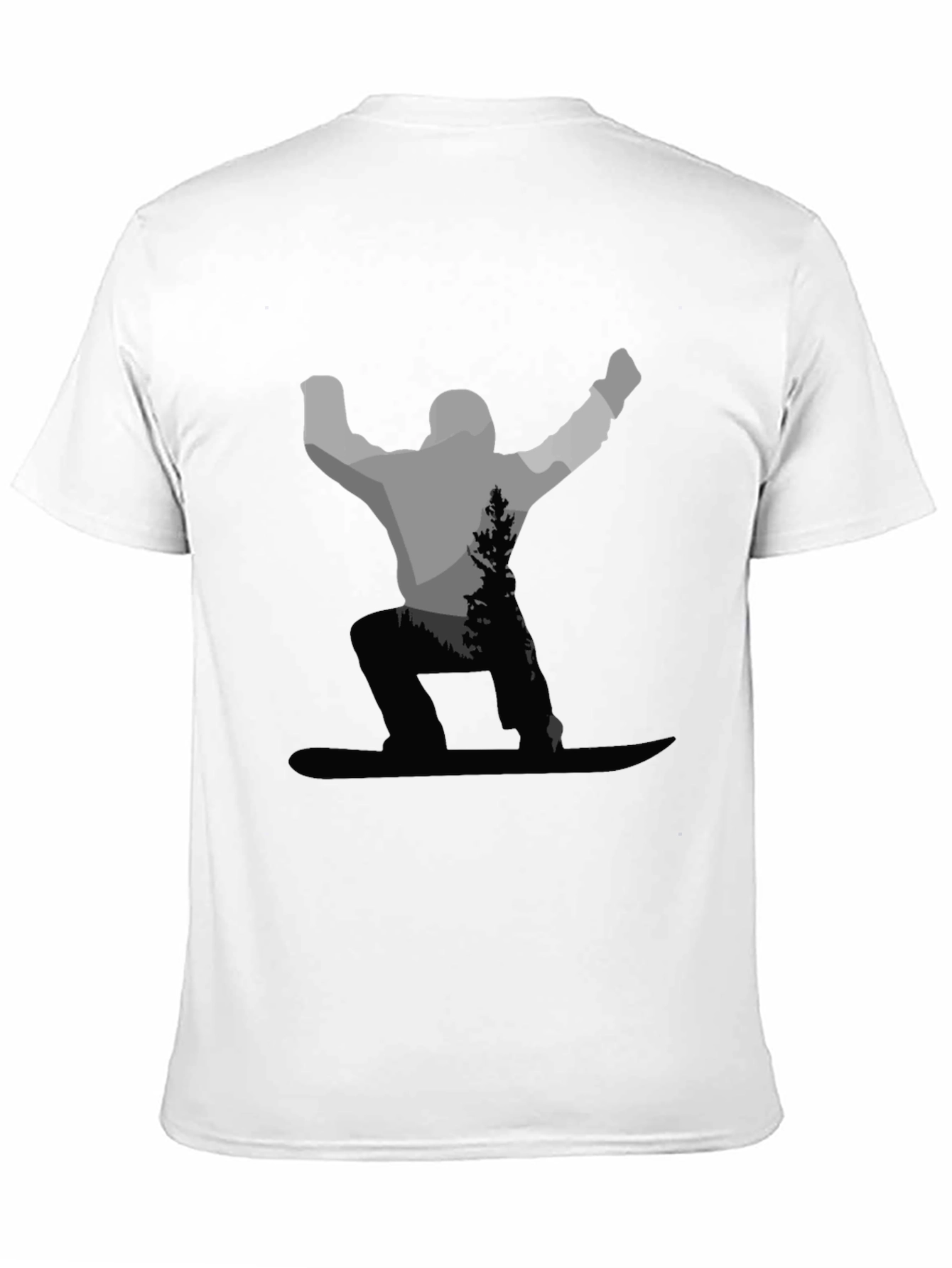 Snowboarder Graphic Tee - Black Cotton Blend Shirt
