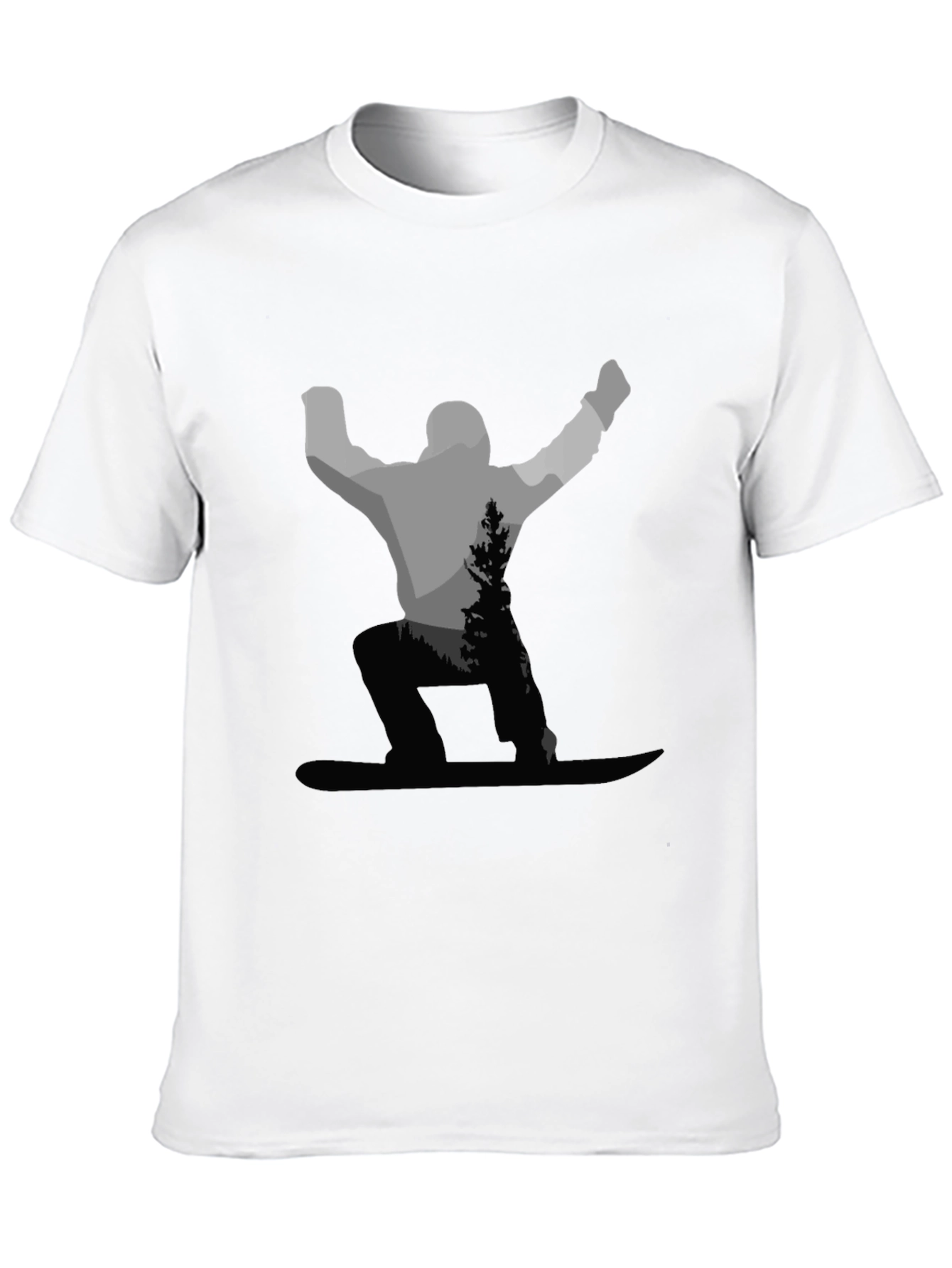 Snowboarder Graphic Tee - Black Cotton Blend Shirt