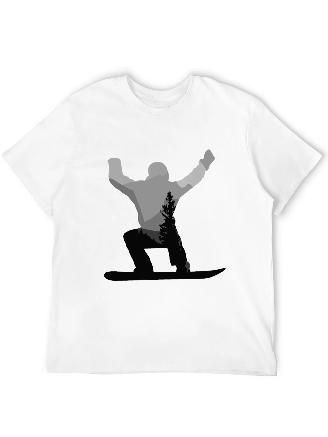 Snowboarder Graphic Tee - Black Cotton Blend Shirt