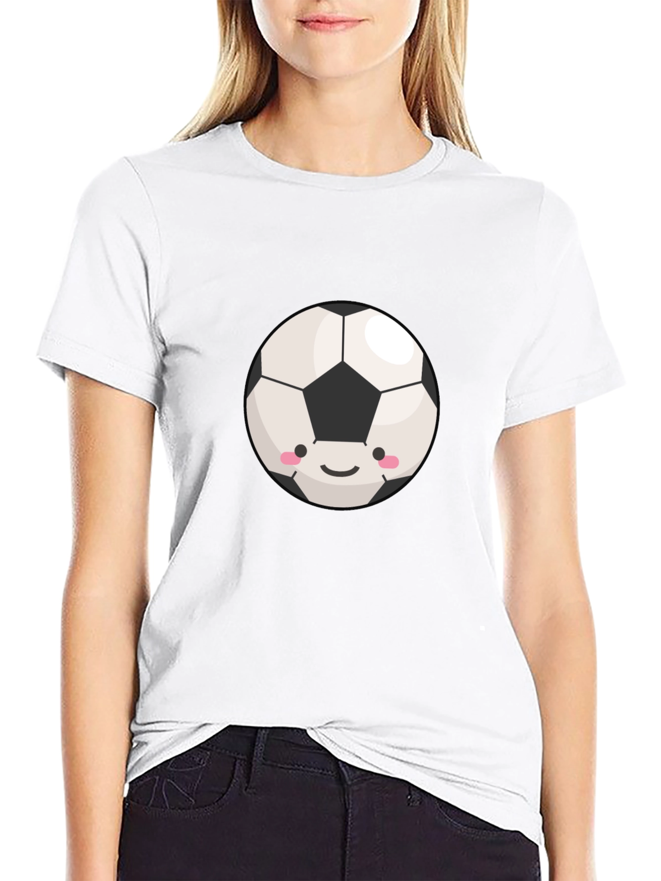 Cute Soccer Ball Graphic T-Shirt