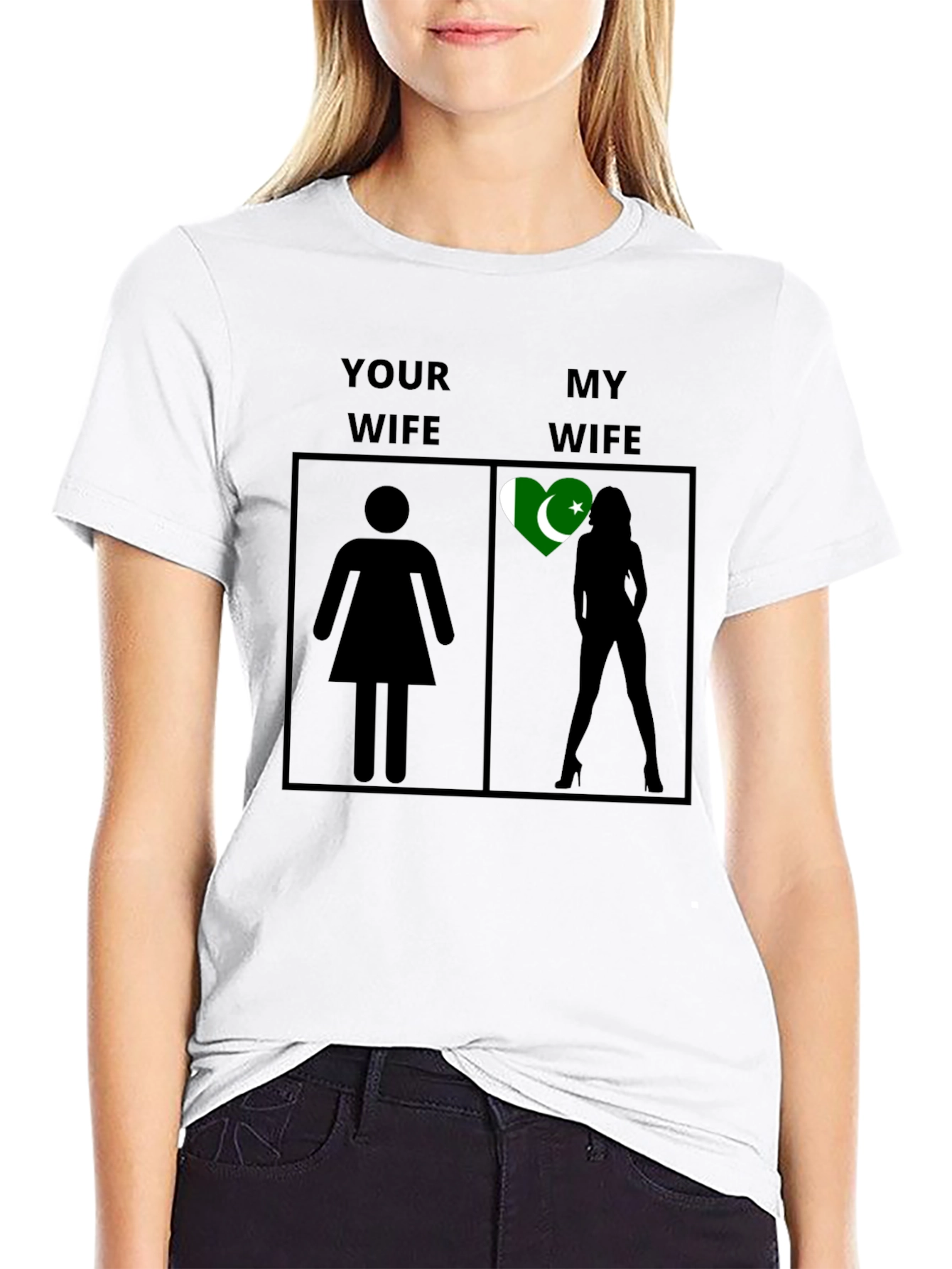 Funny My Wife Pakistan Flag Novelty T-Shirt