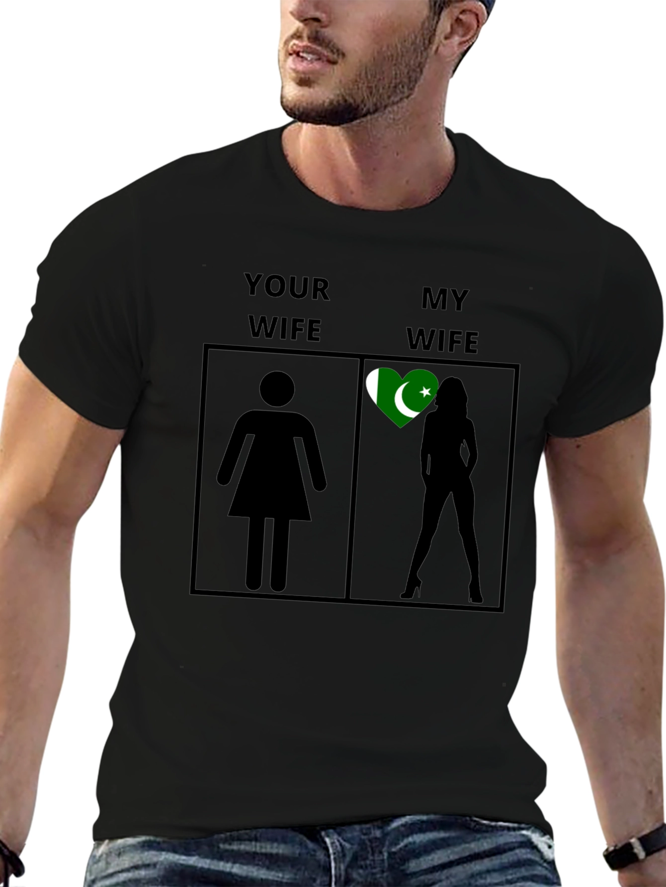Funny My Wife Pakistan Flag Novelty T-Shirt