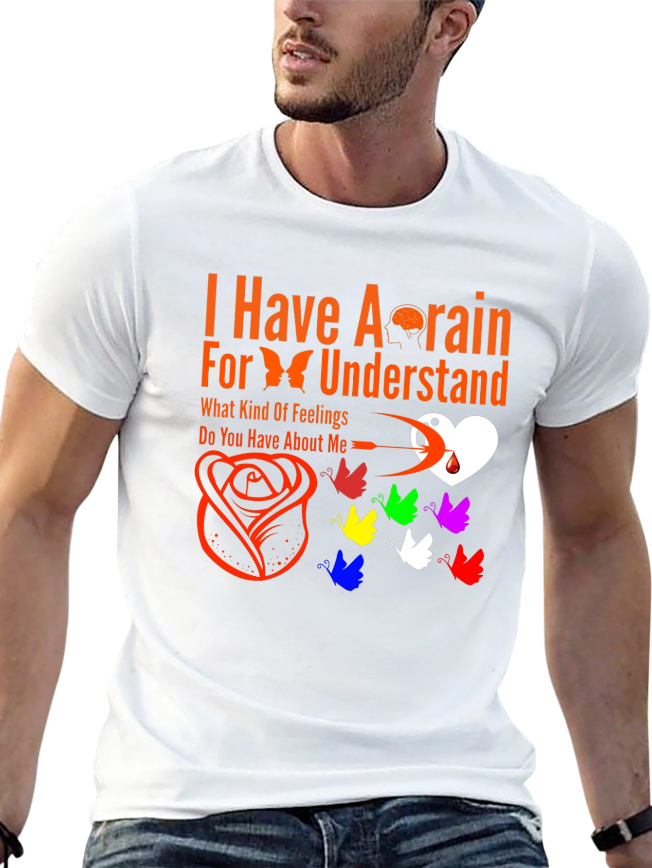 Brain & Butterfly Graphic Tee - Unique Expression