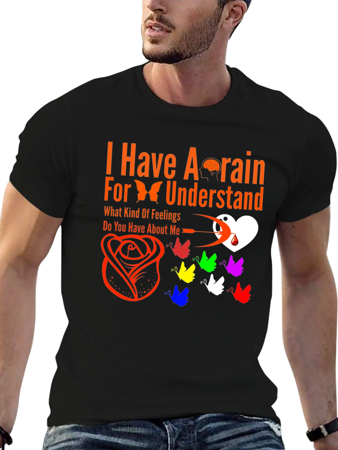 Brain & Butterfly Graphic Tee - Unique Expression