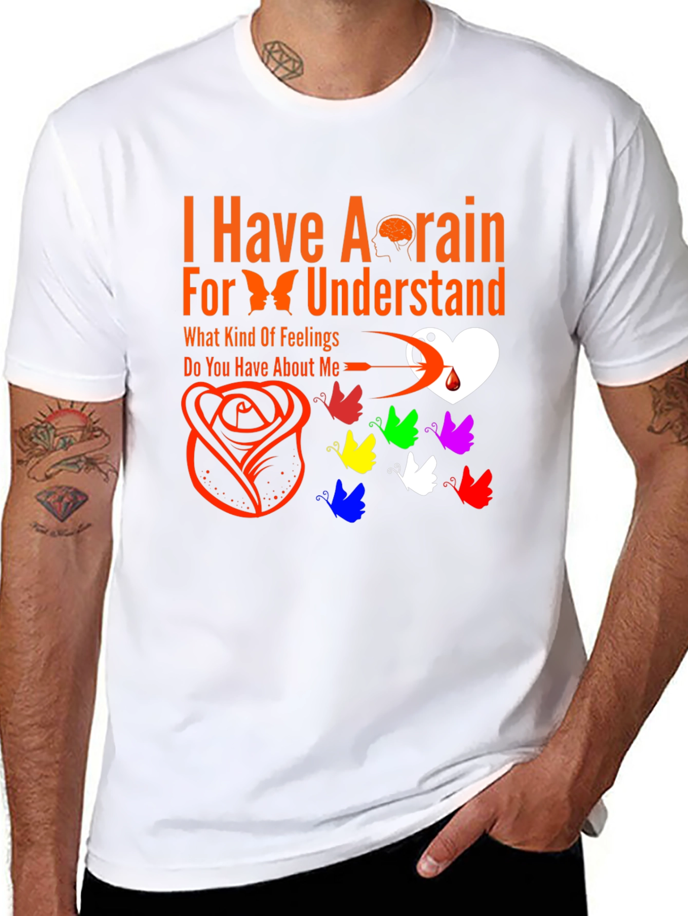 Brain & Butterfly Graphic Tee - Unique Expression