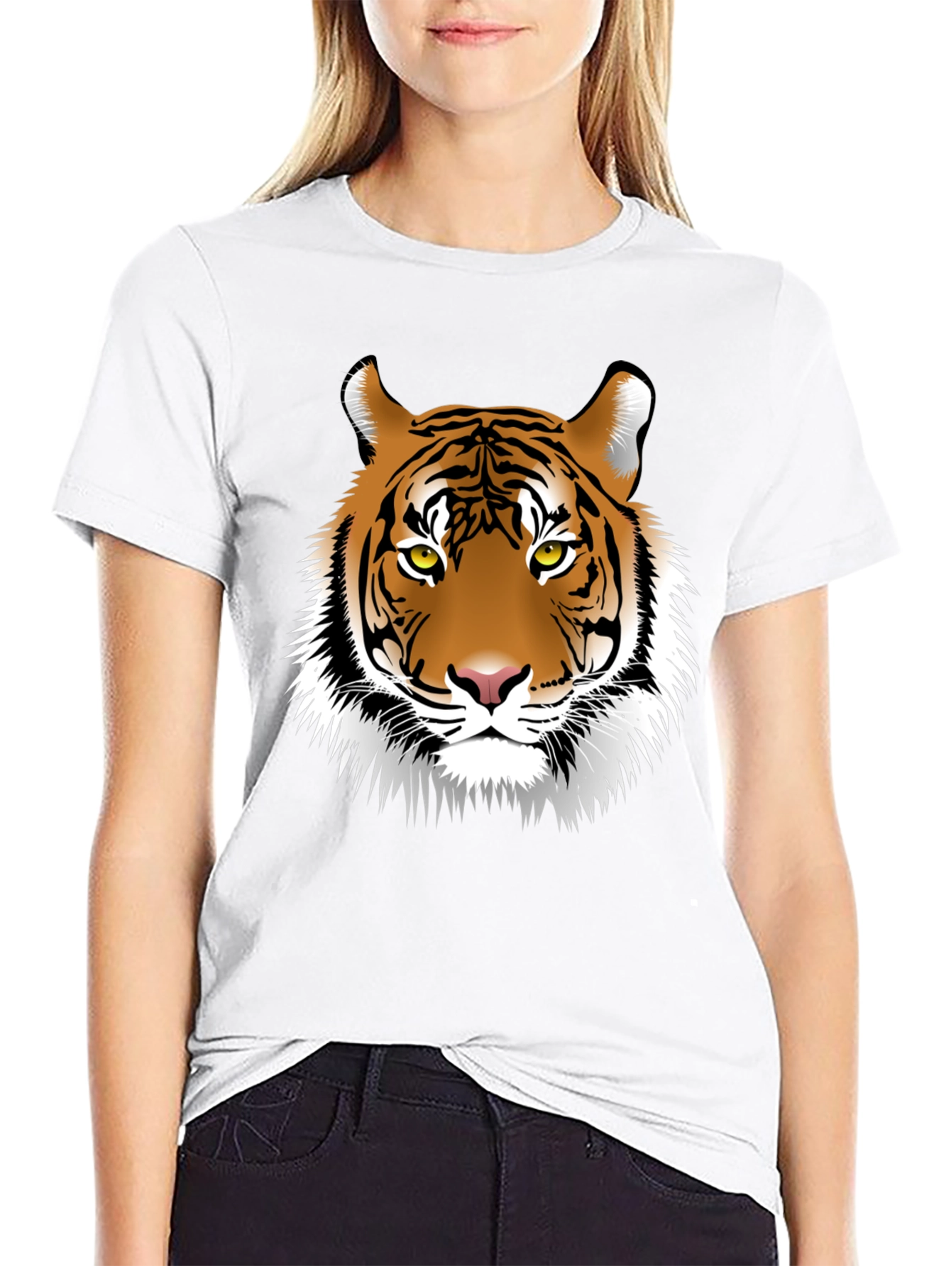 Black Tiger Graphic Tee - Fierce Animal Print Shirt