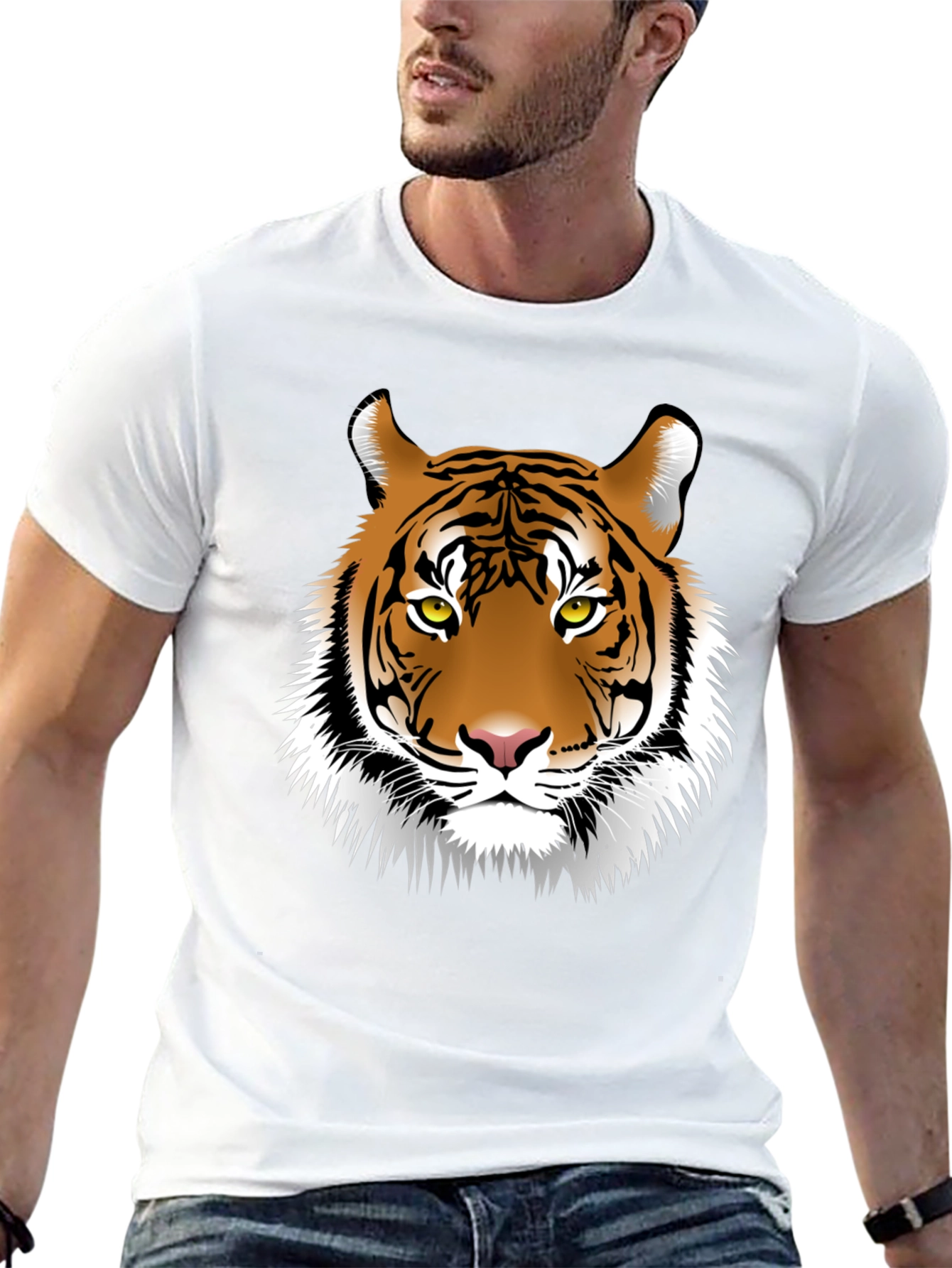 Black Tiger Graphic Tee - Fierce Animal Print Shirt