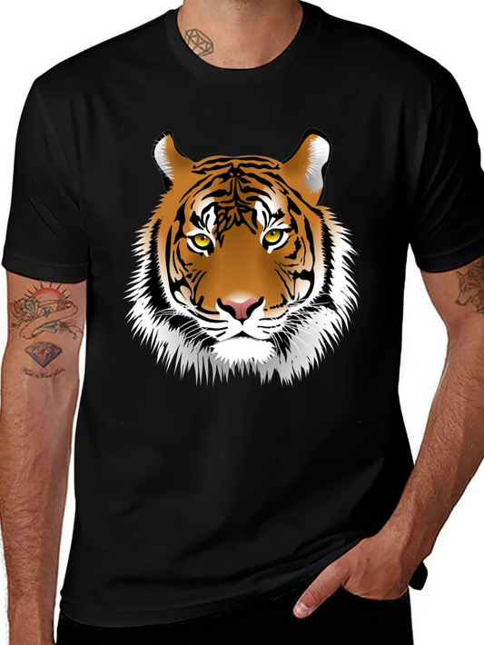 Black Tiger Graphic Tee - Fierce Animal Print Shirt