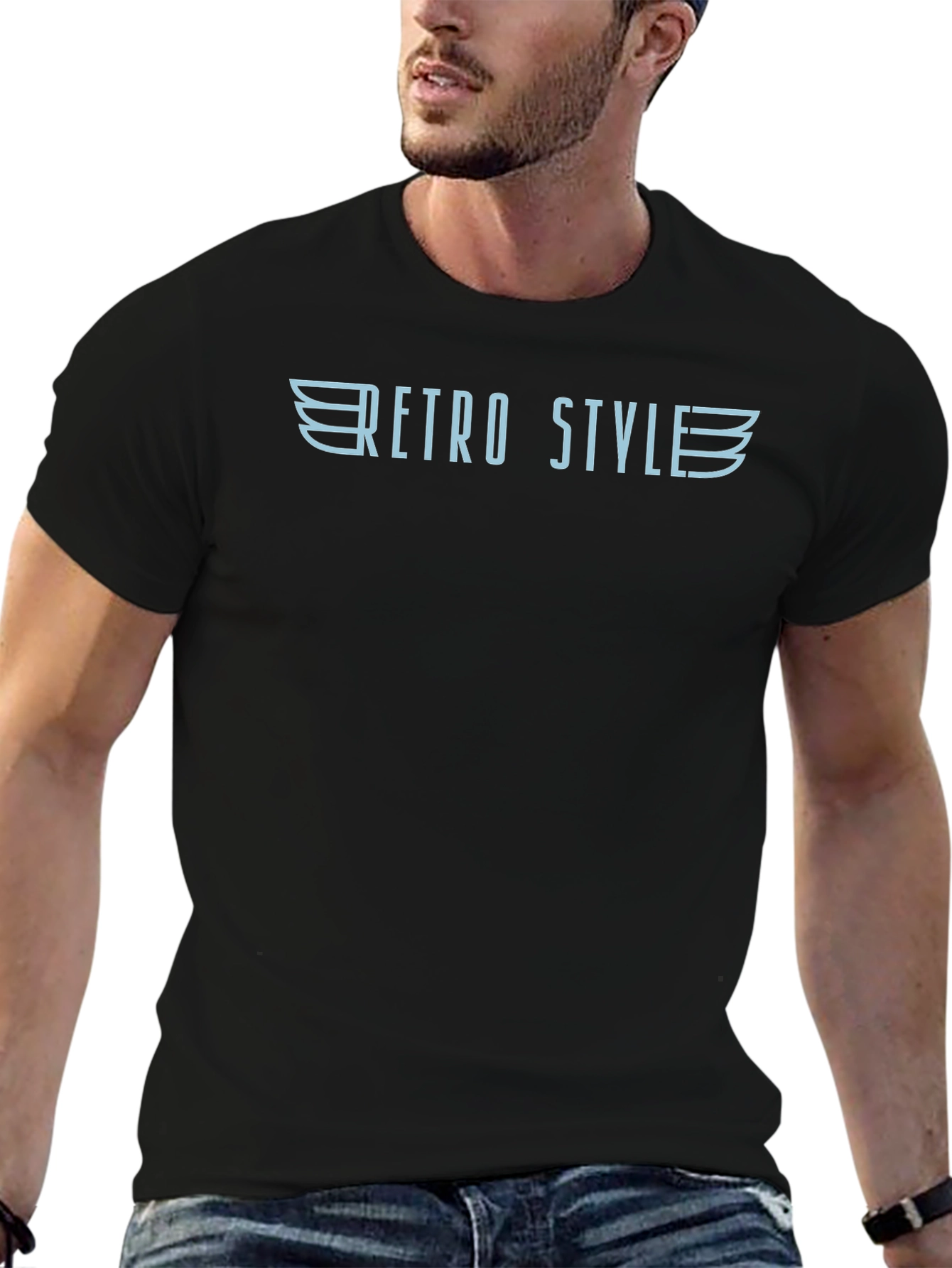 Retro Style Graphic Tee - Winged Design