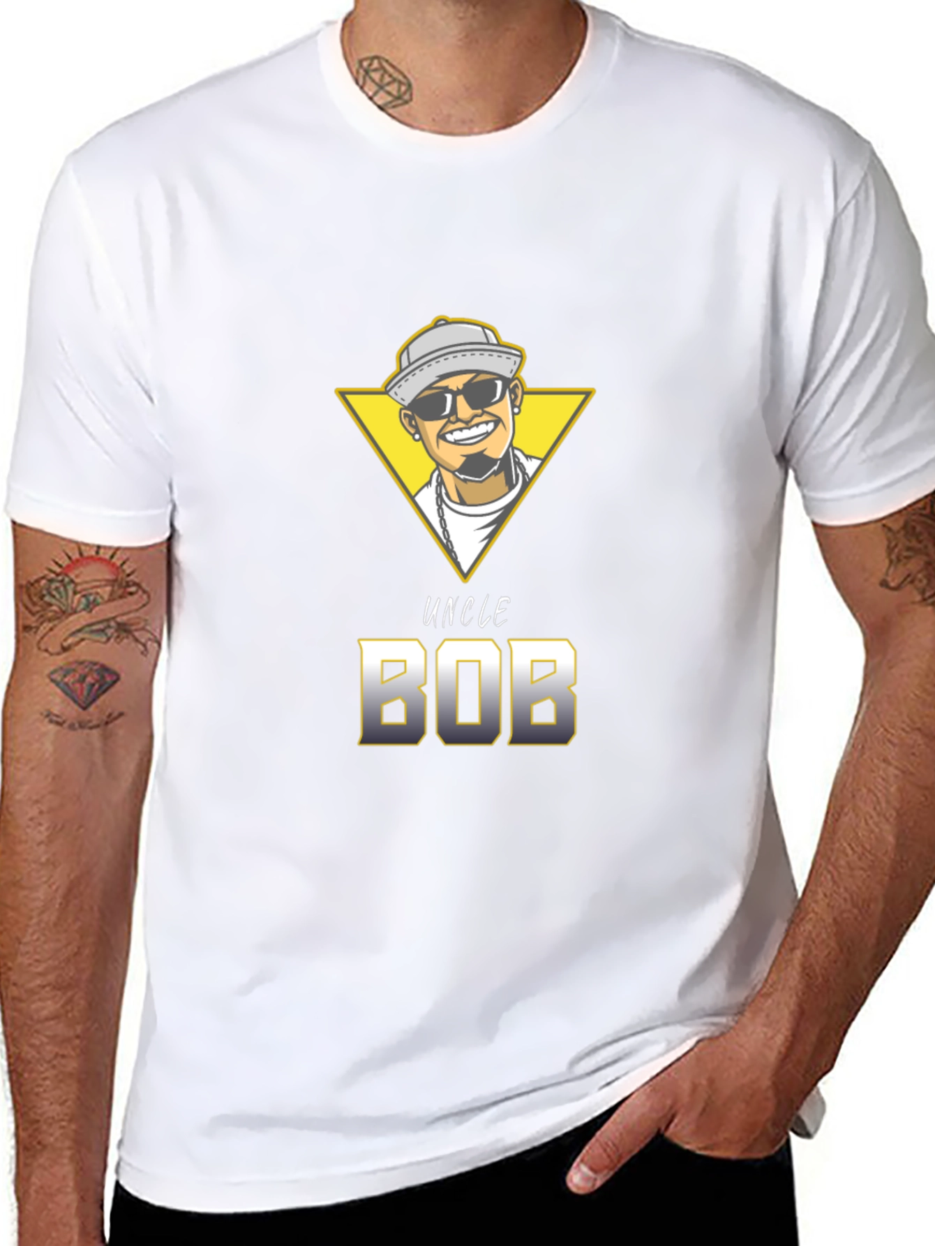 Uncle Bob Graphic T-Shirt - Unique Cartoon Design