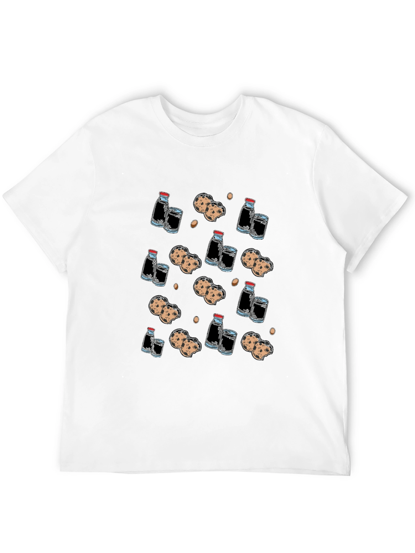 Milk and Cookies Patterned T-Shirt