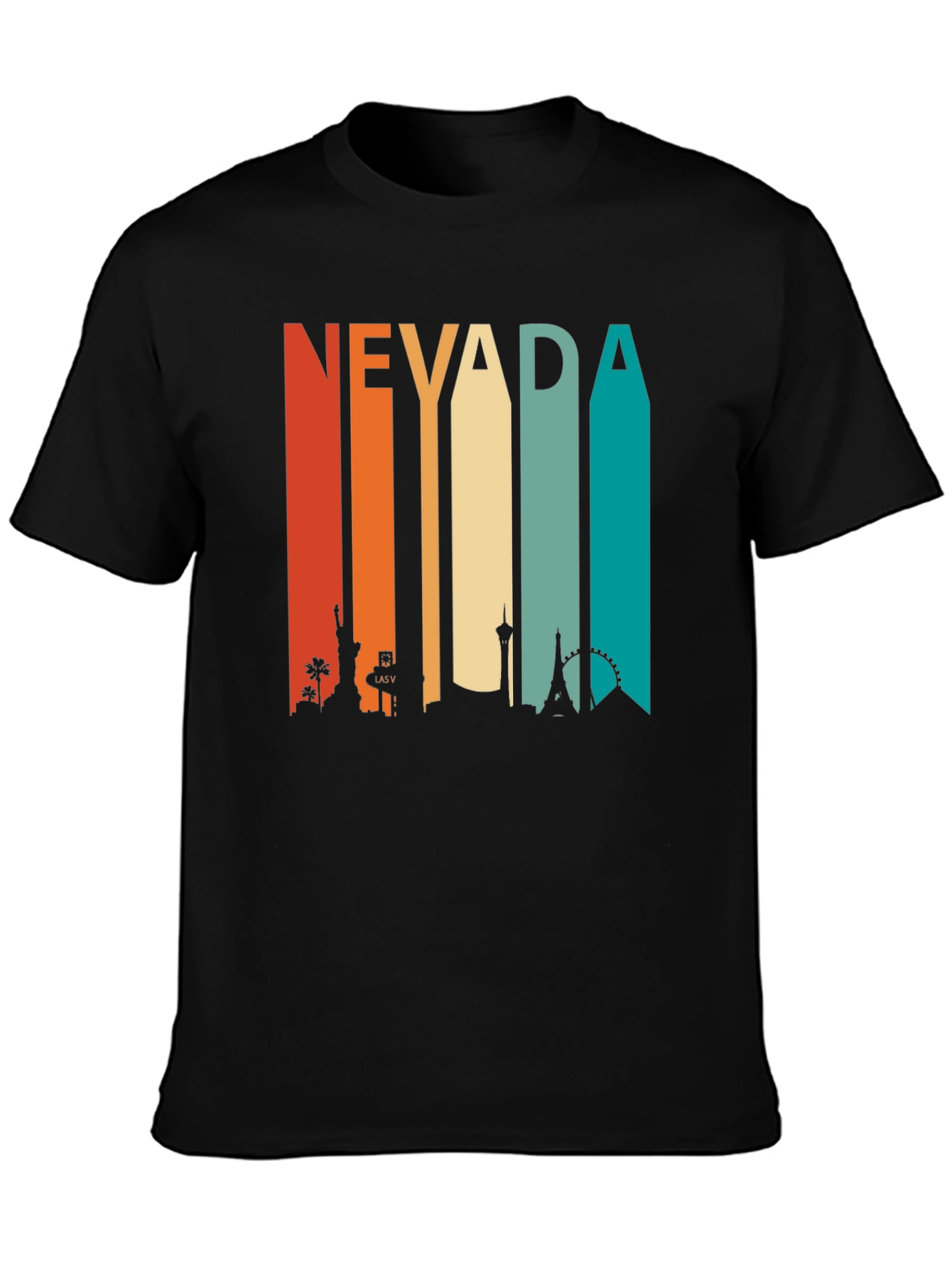 Nevada Striped Cityscape Graphic T-Shirt