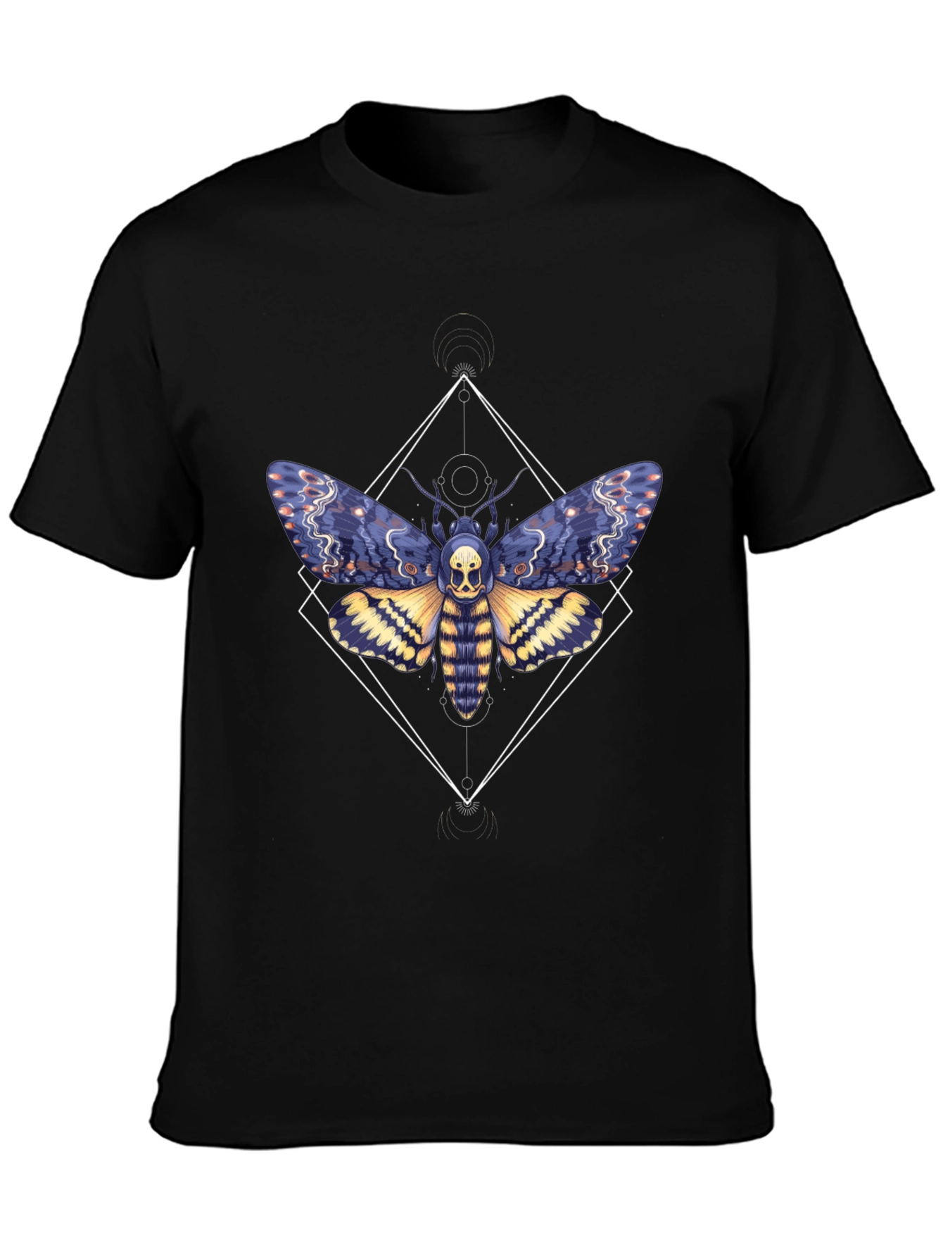 Moth Skull Graphic Tee - Black