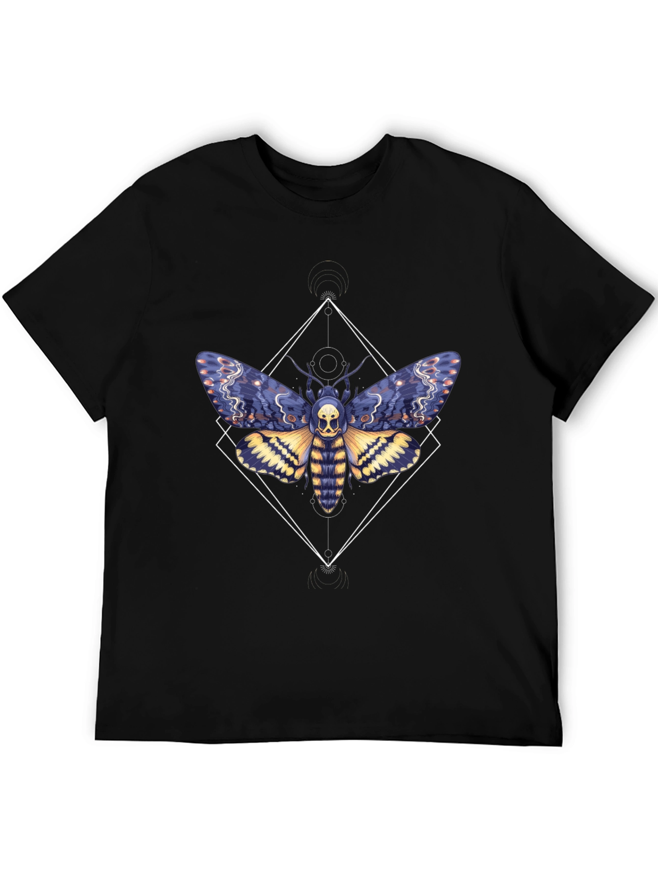 Moth Skull Graphic Tee - Black