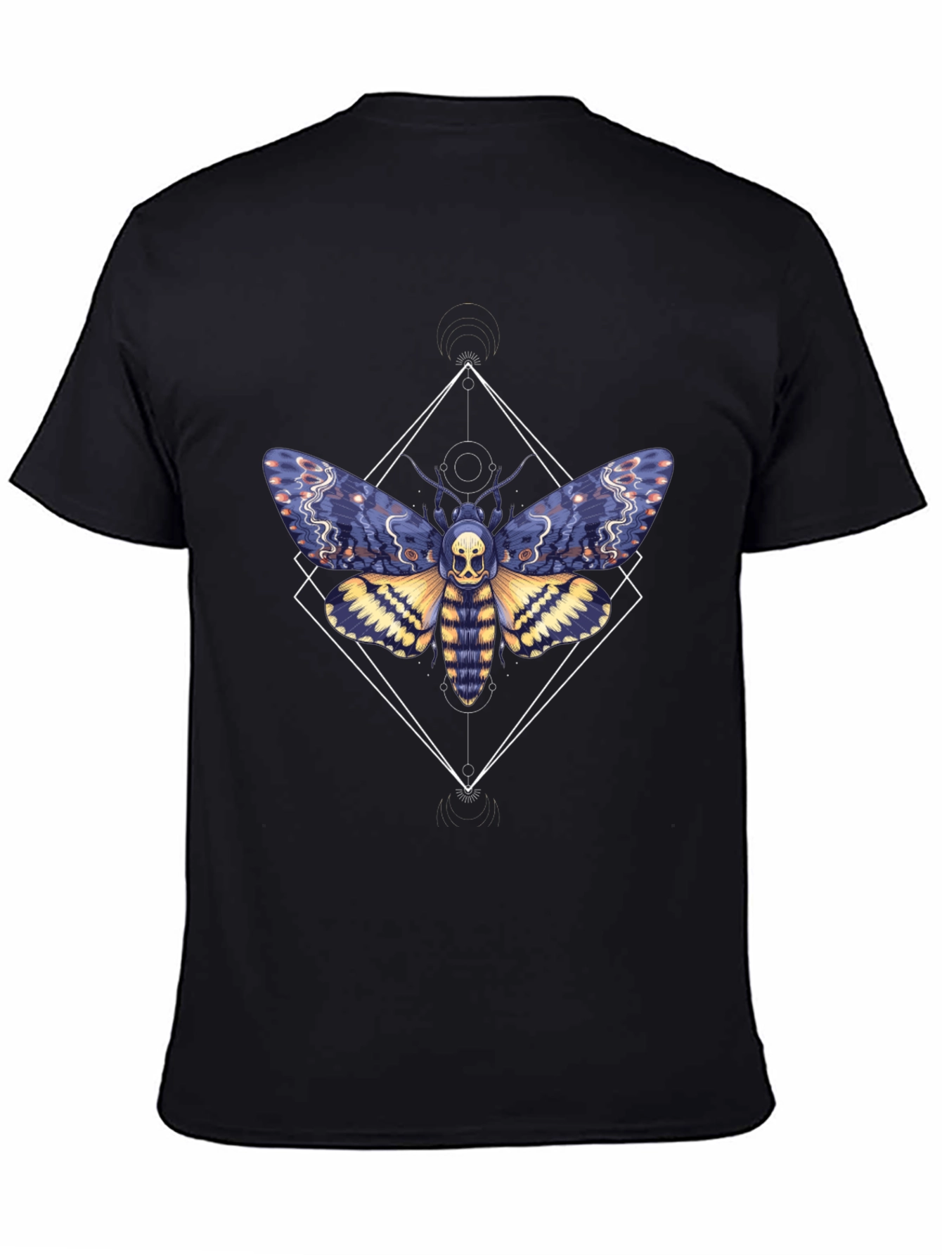Moth Skull Graphic Tee - Black