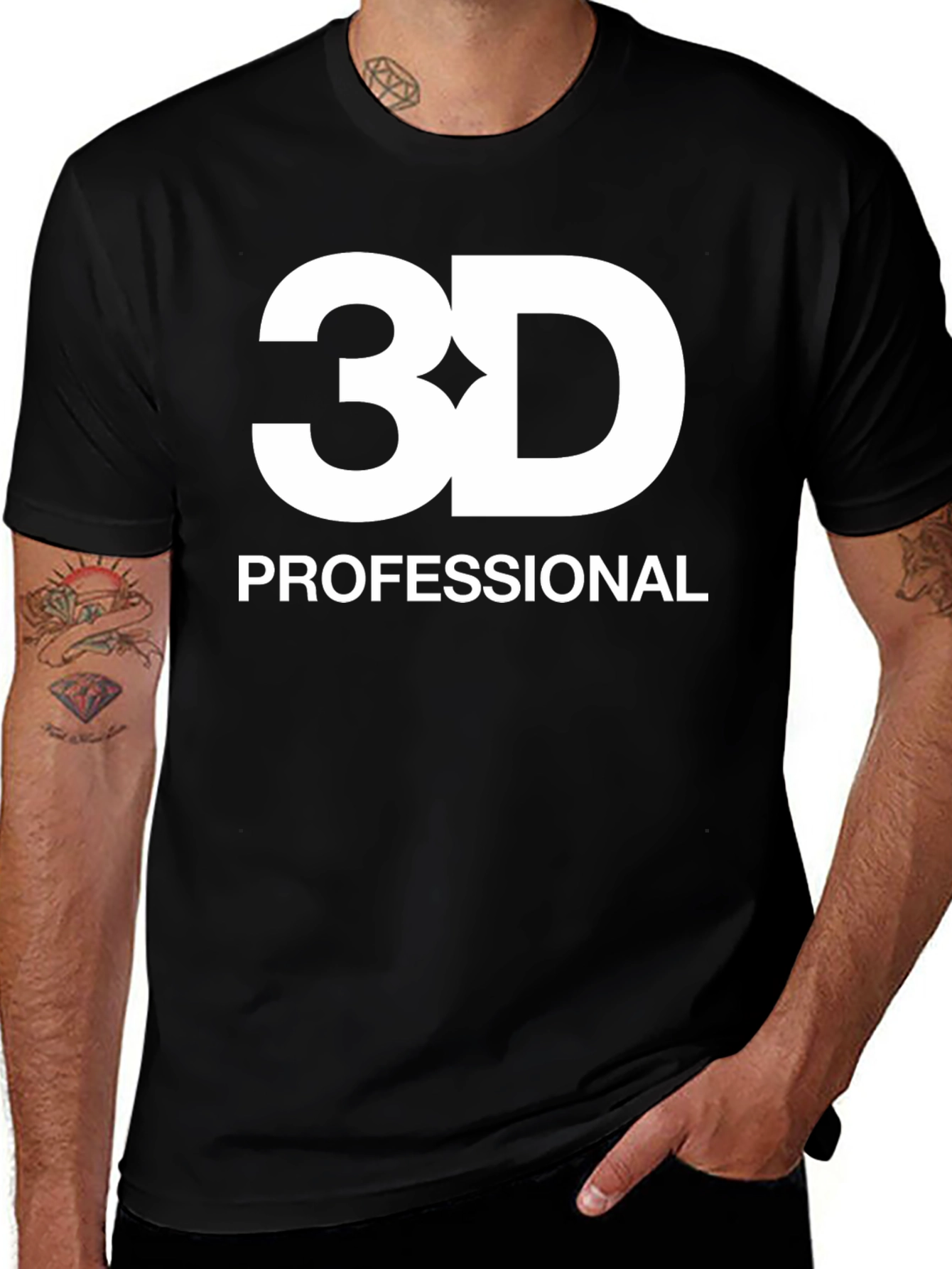 3D Professional Black T-Shirt
