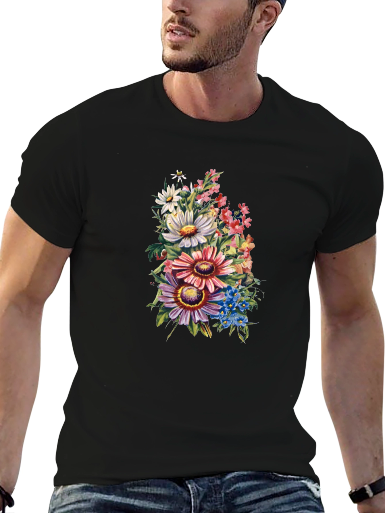 Floral Bouquet Graphic T-Shirt - Unique Design