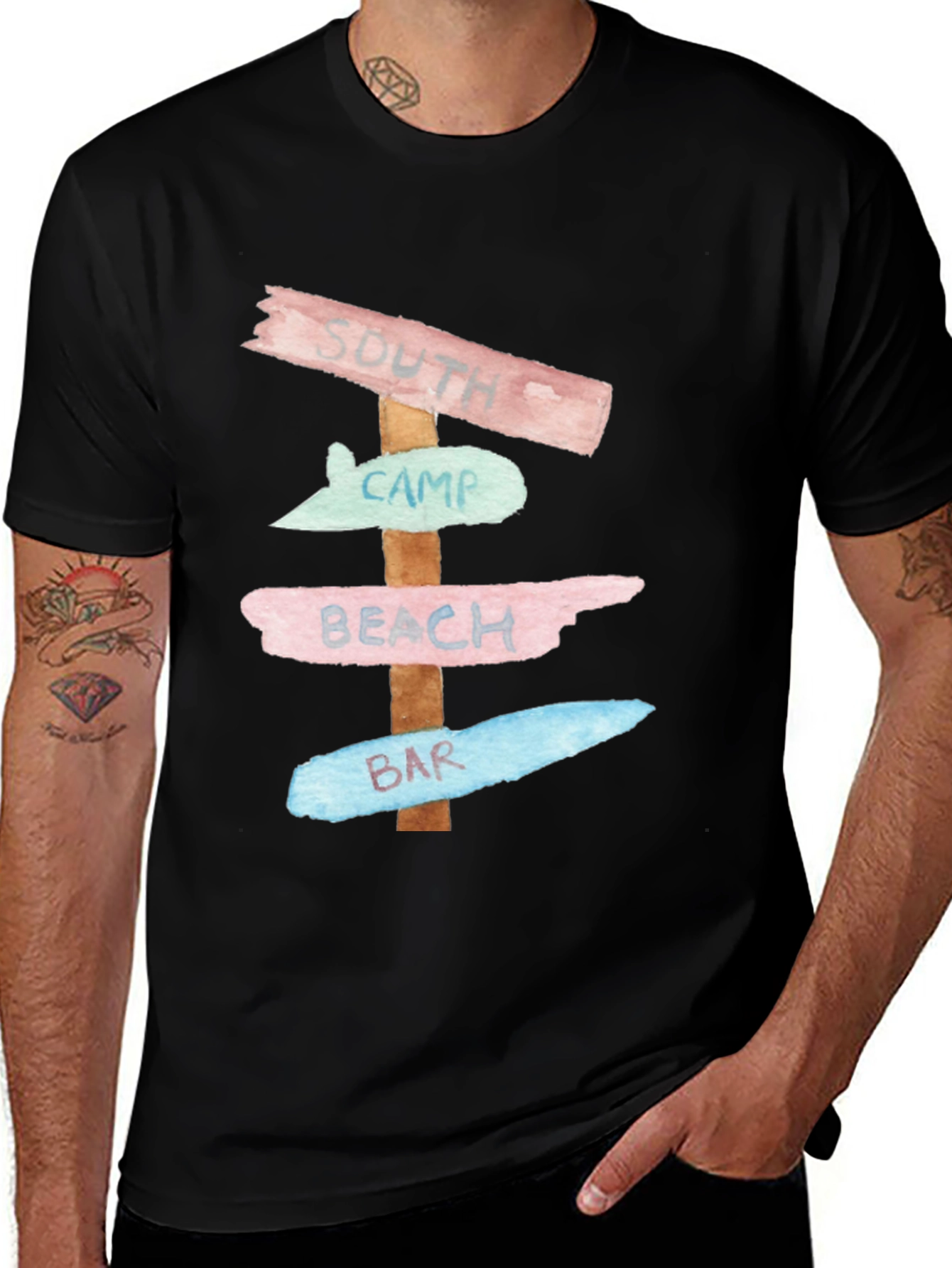 South Camp Beach Bar Signpost T-Shirt
