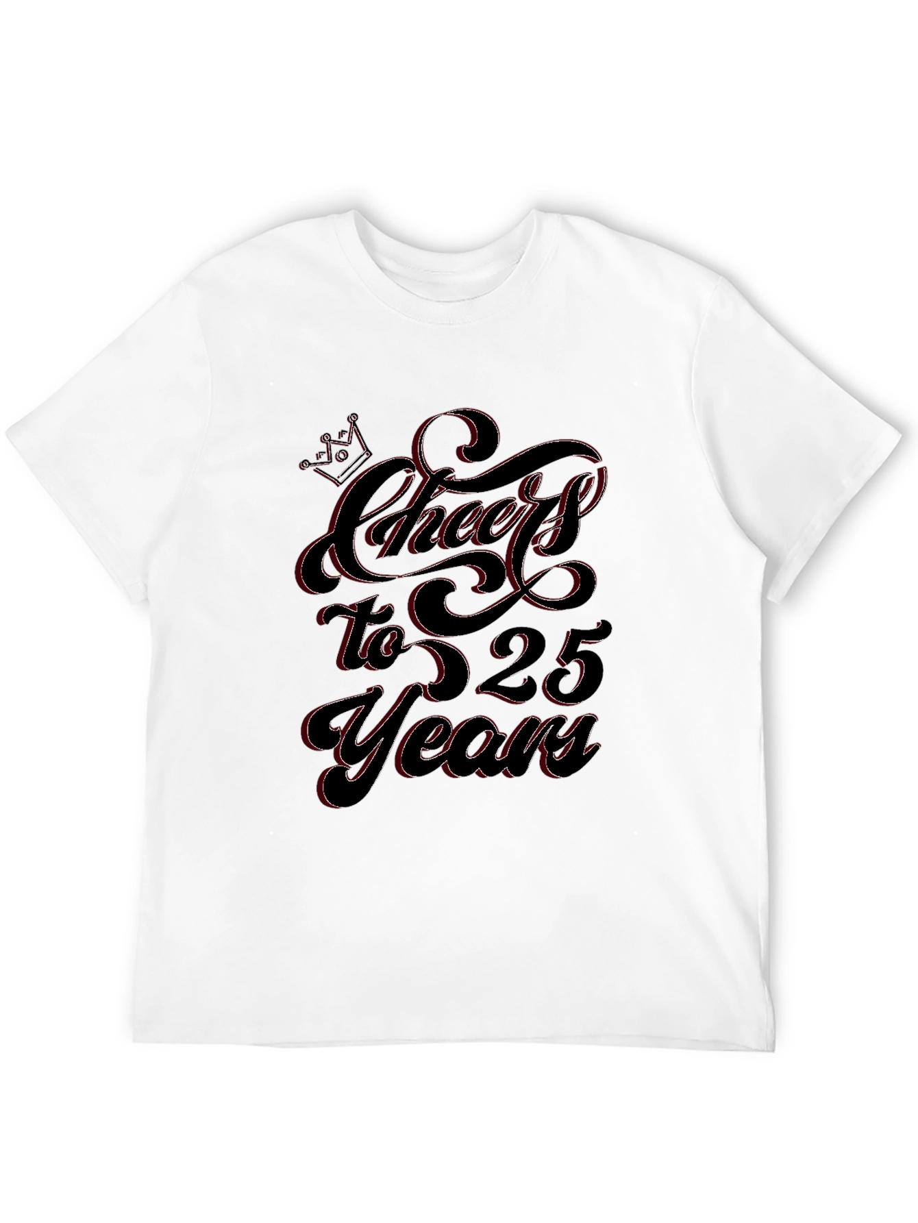 Cheers to 25 Years Black Graphic T-Shirt