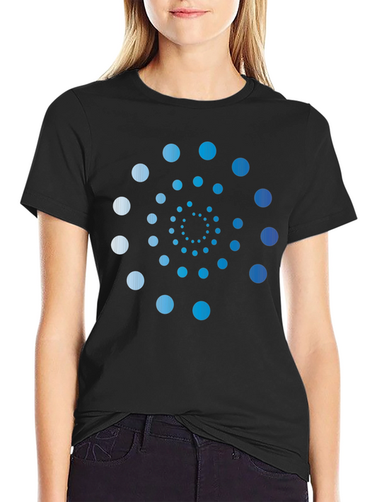 Stylish Spiral Dot Pattern Black T-Shirt