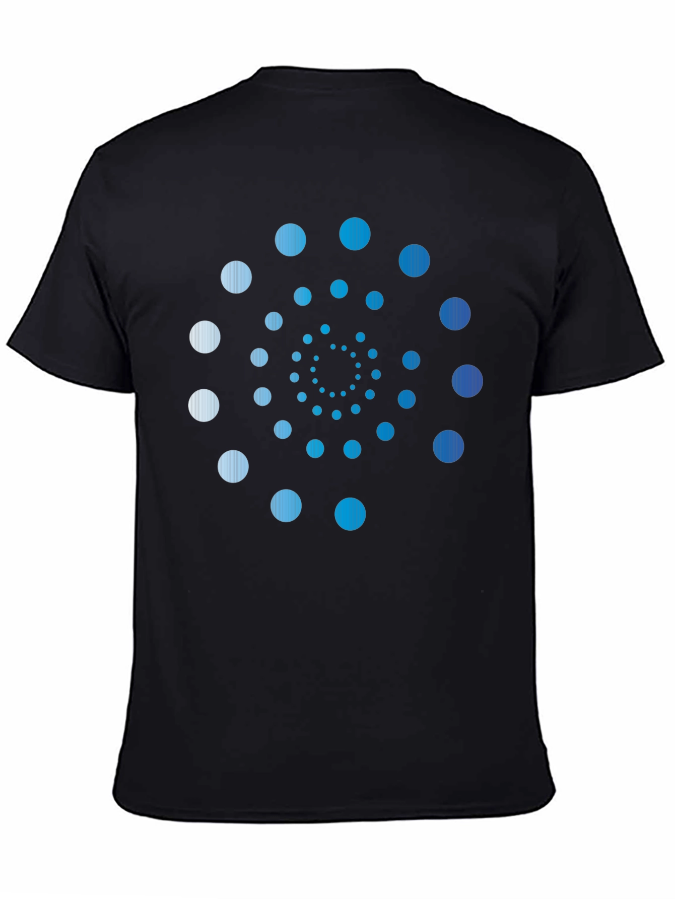 Stylish Spiral Dot Pattern Black T-Shirt