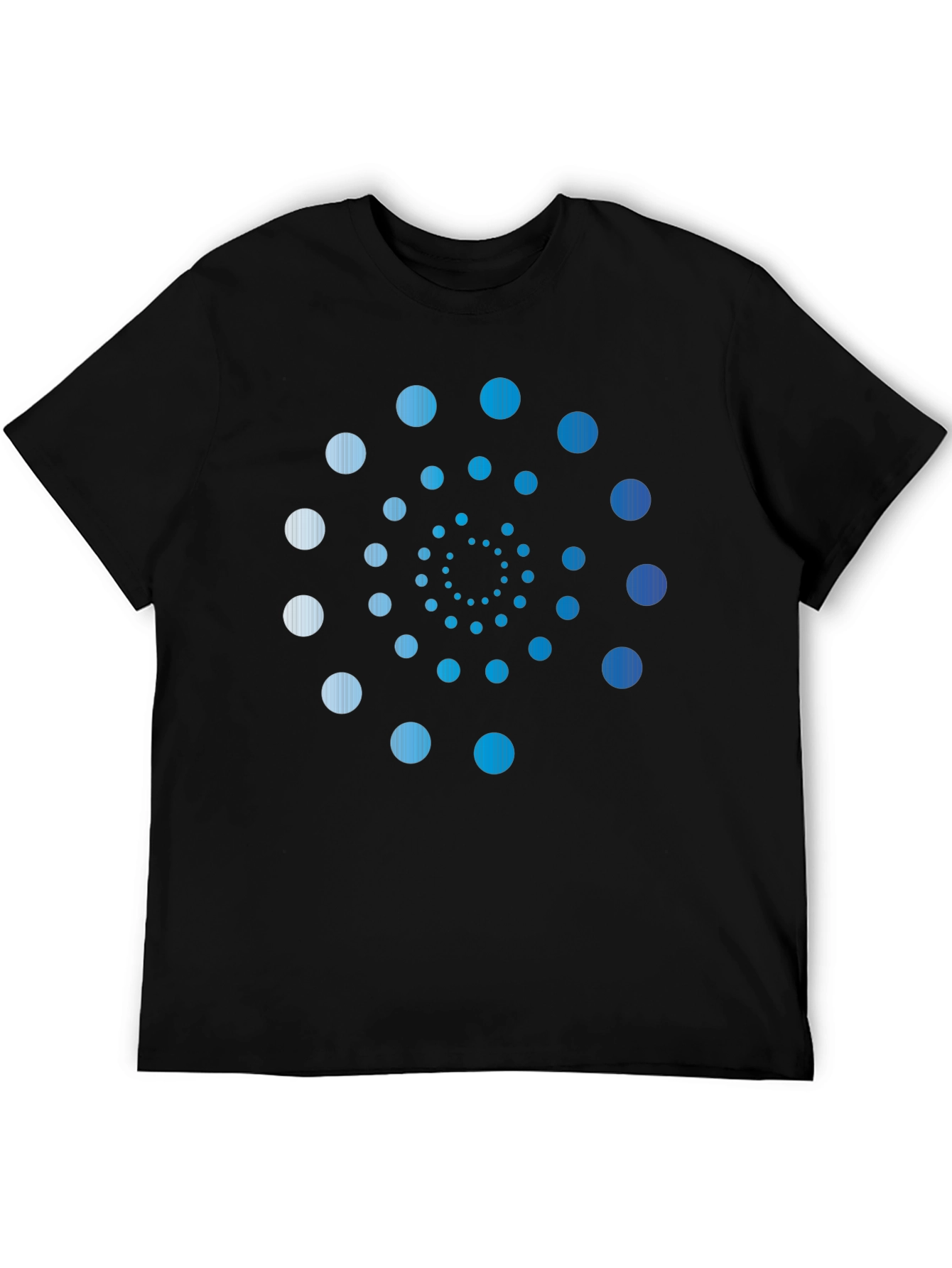 Stylish Spiral Dot Pattern Black T-Shirt