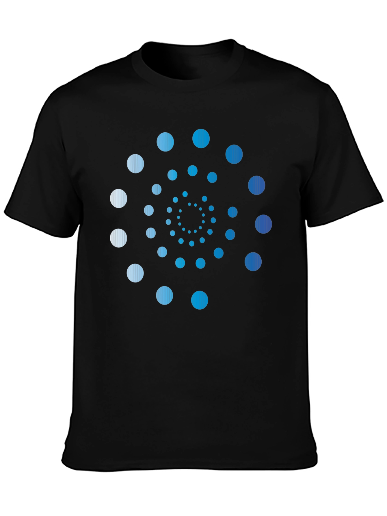 Stylish Spiral Dot Pattern Black T-Shirt