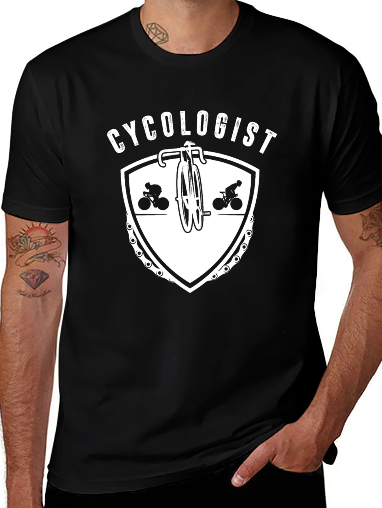 Cycologist Graphic Tee - Black Cotton Bicycle Lover T-Shirt