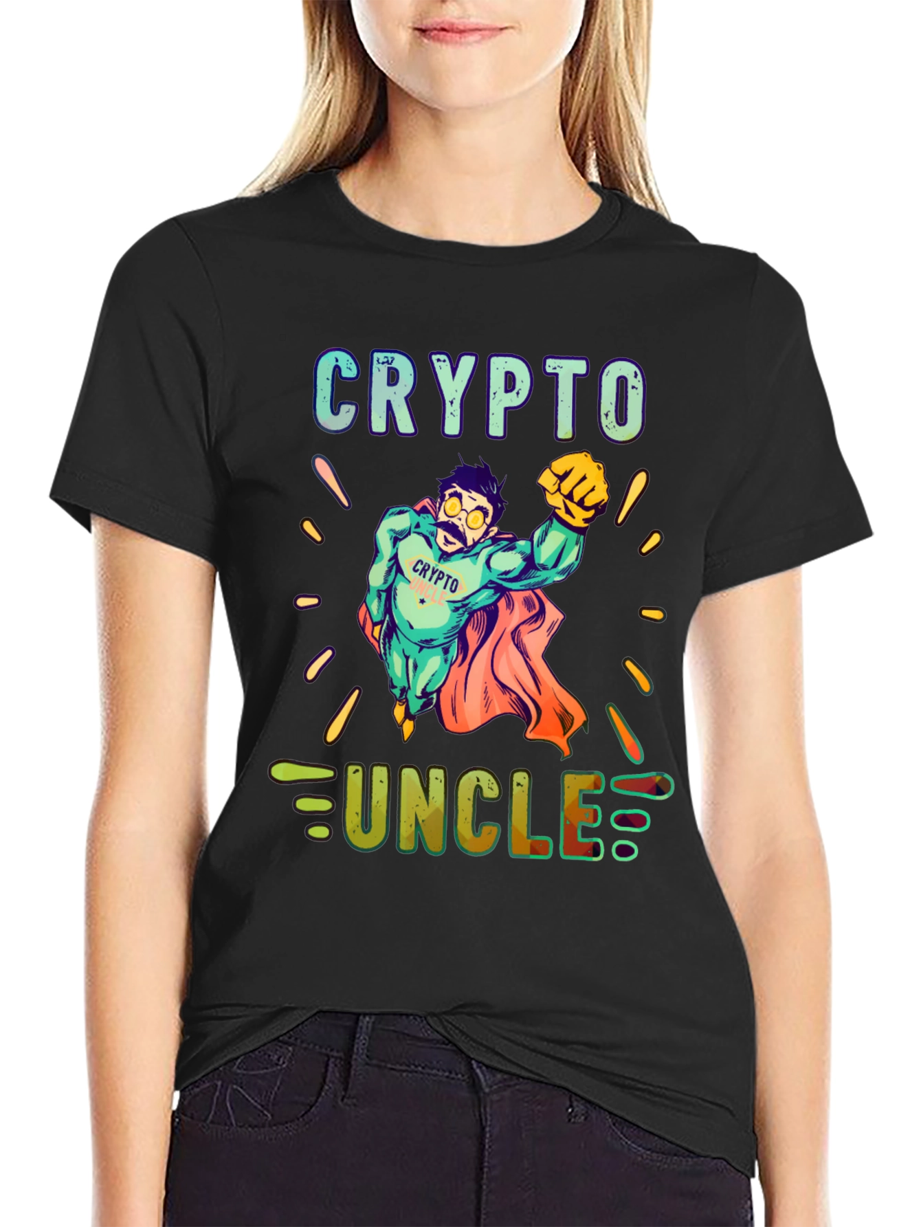 Crypto Uncle T-Shirt - Superhero Design