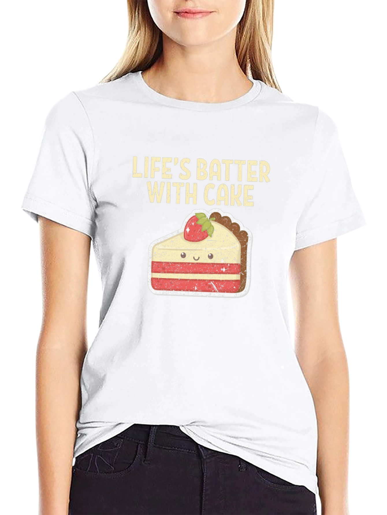Lifes Batter with Cake T-Shirt - Funny Dessert Tee