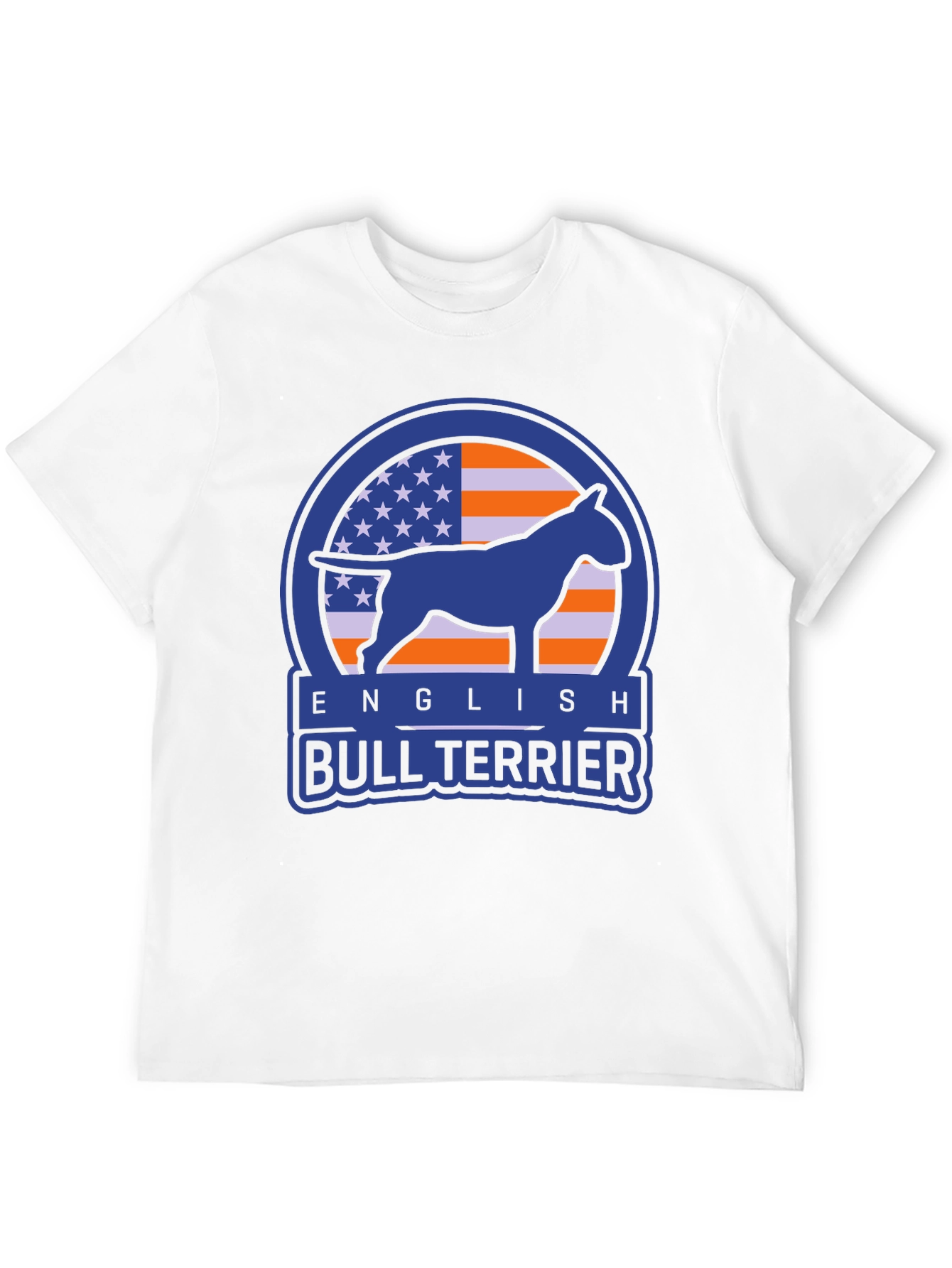 English Bull Terrier USA Flag Graphic T-Shirt