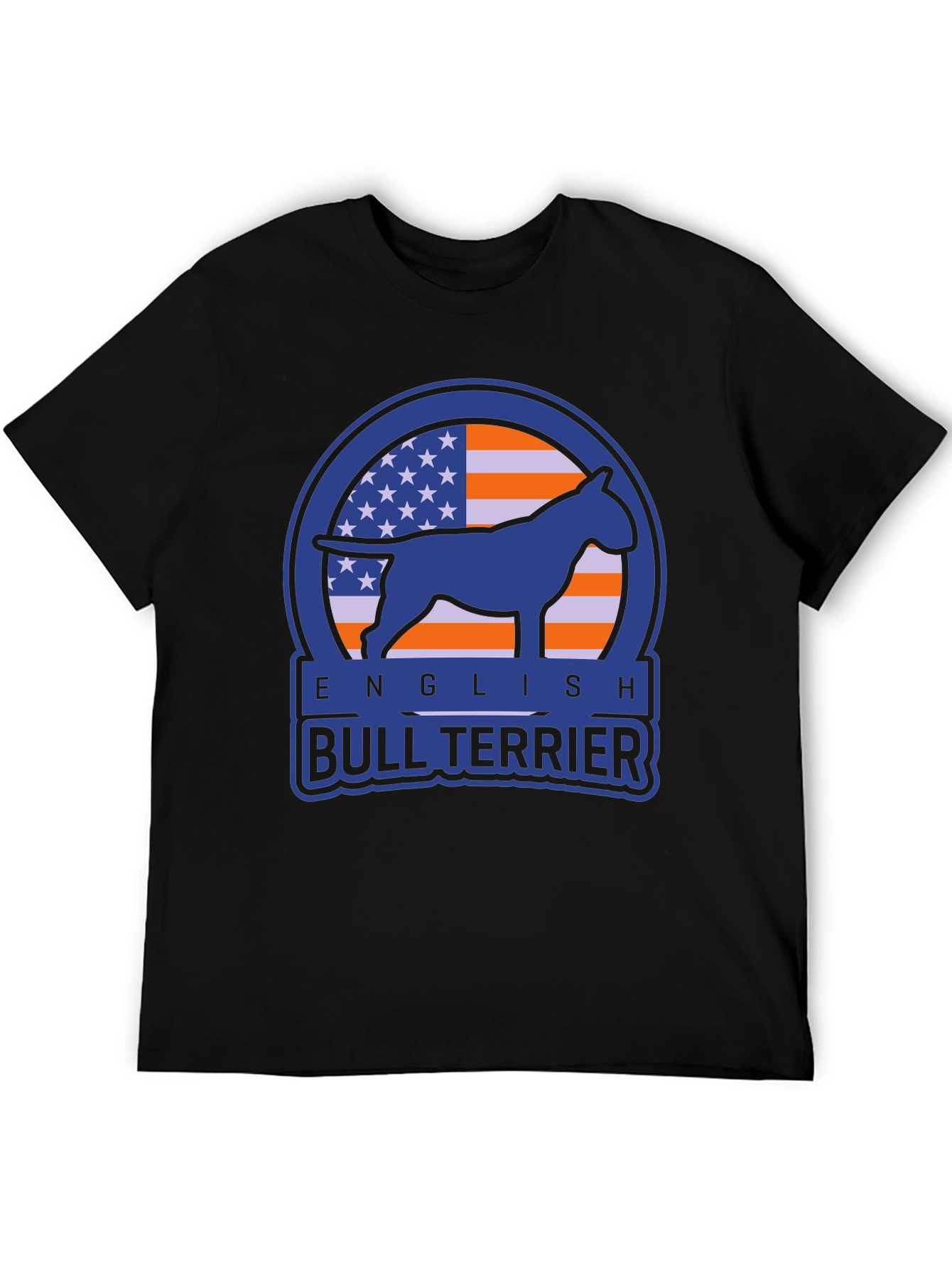 English Bull Terrier USA Flag Graphic T-Shirt