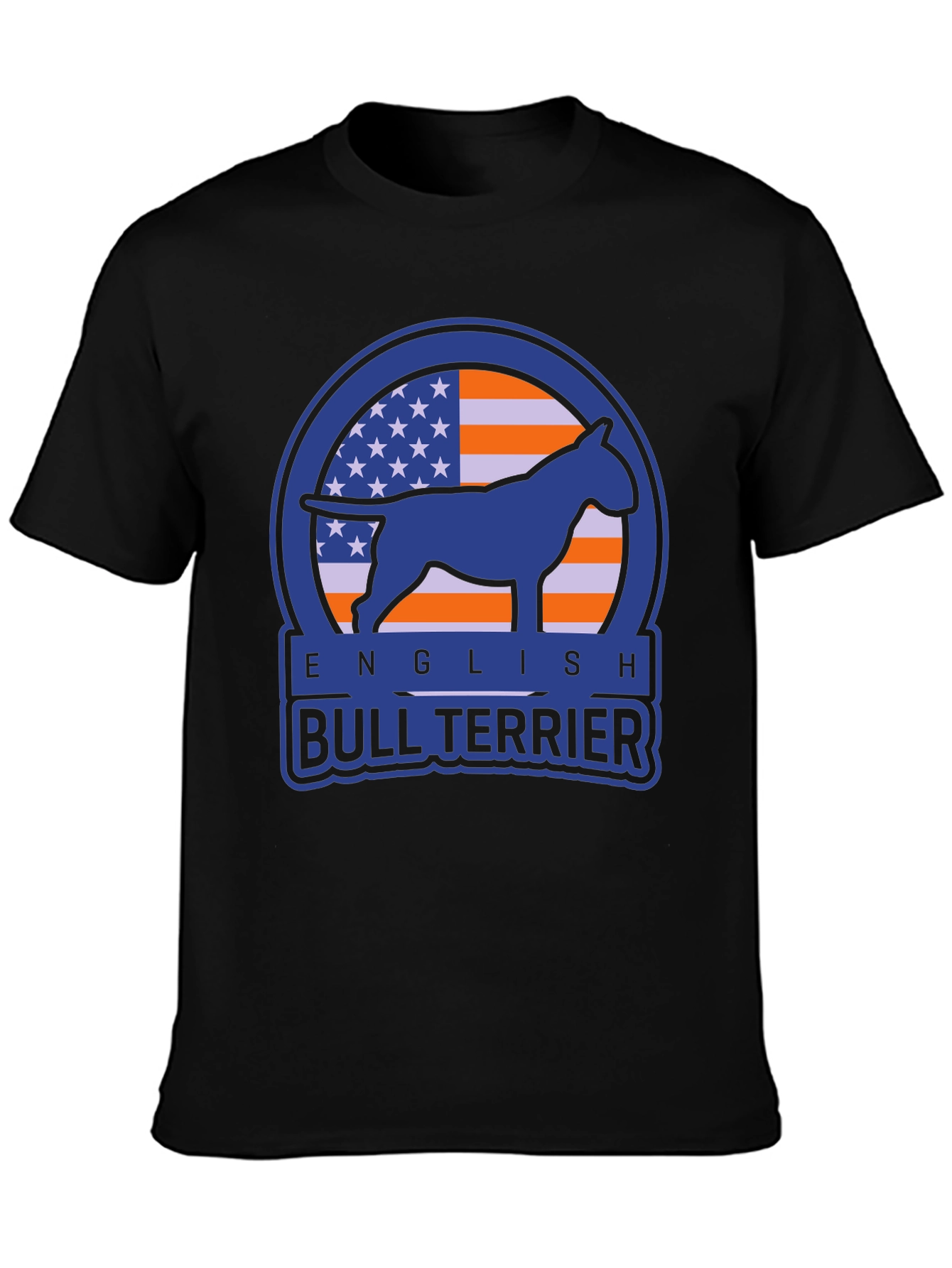 English Bull Terrier USA Flag Graphic T-Shirt