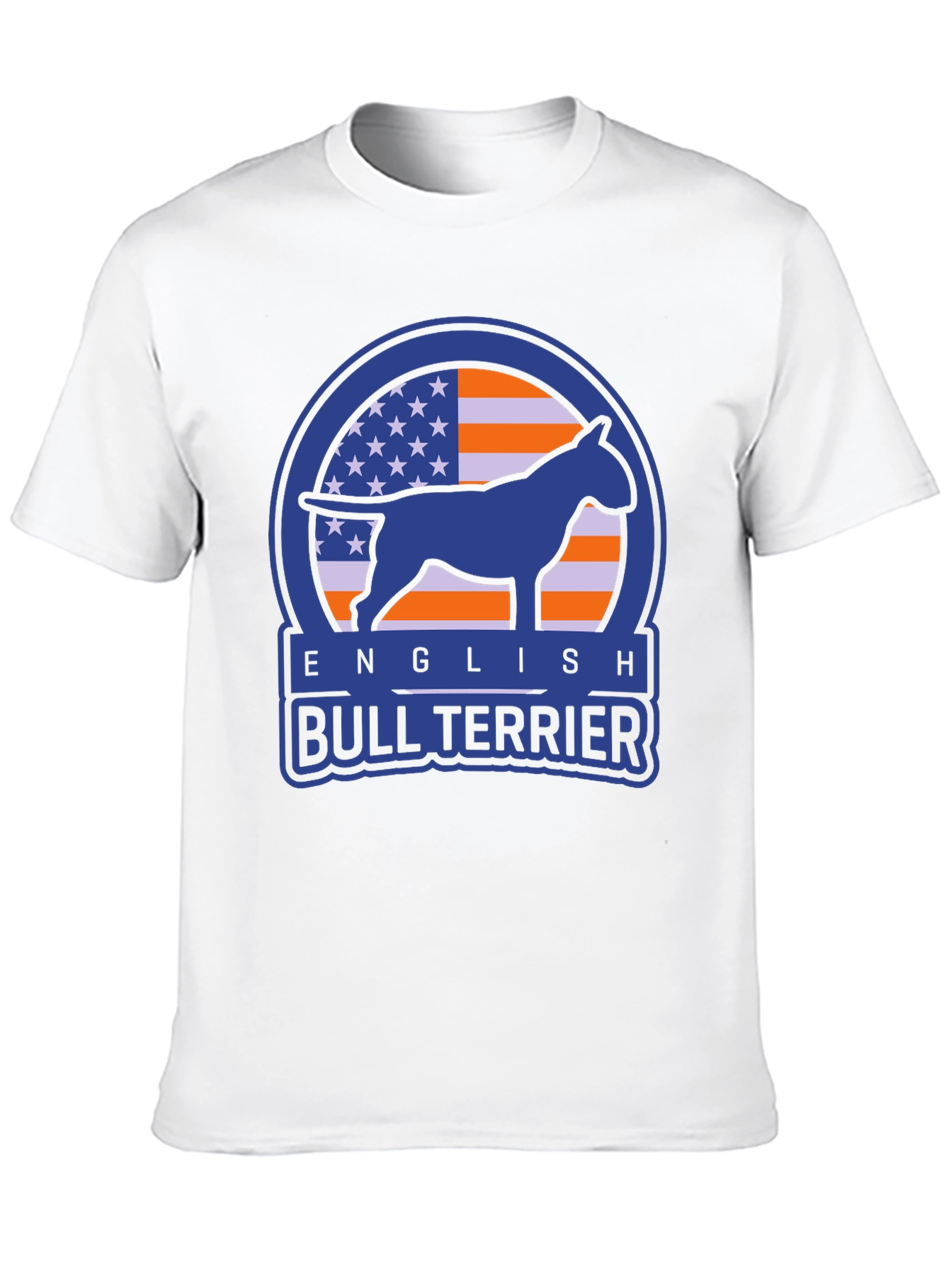 English Bull Terrier USA Flag Graphic T-Shirt