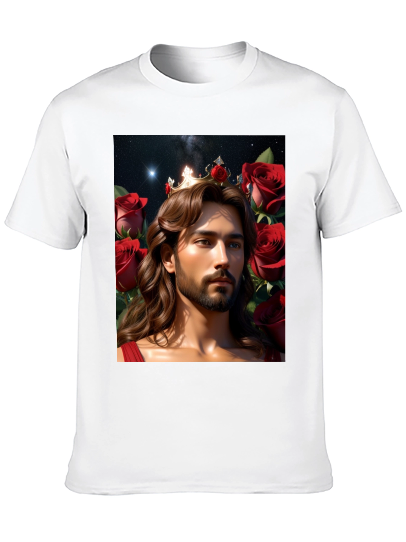 King Jesus Crowned in Roses Graphic Tee